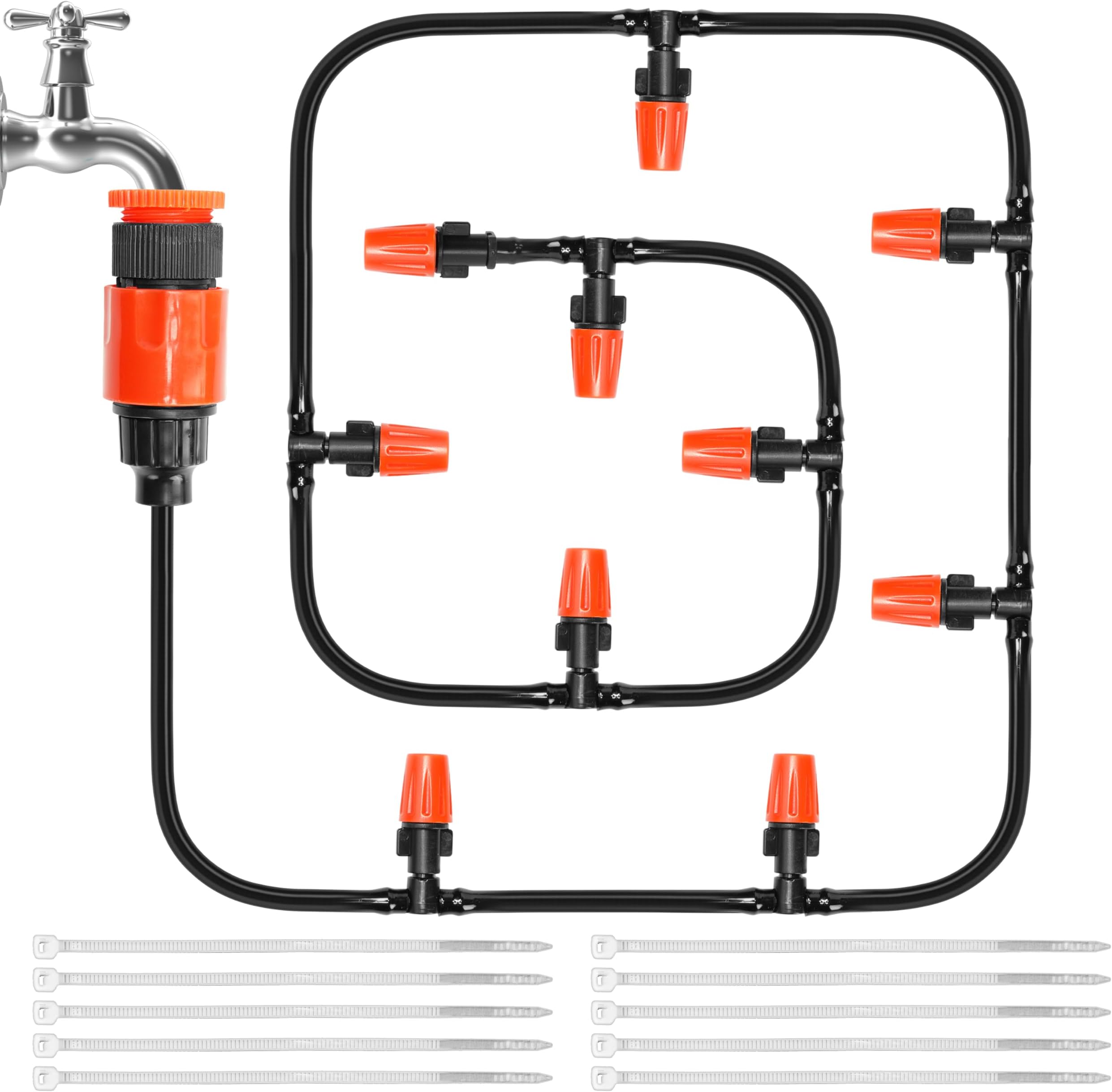 Yolispa Garten Bewässerungssystem 20m - Automatische Tröpfchenbewässerung Mit 25 Düsen