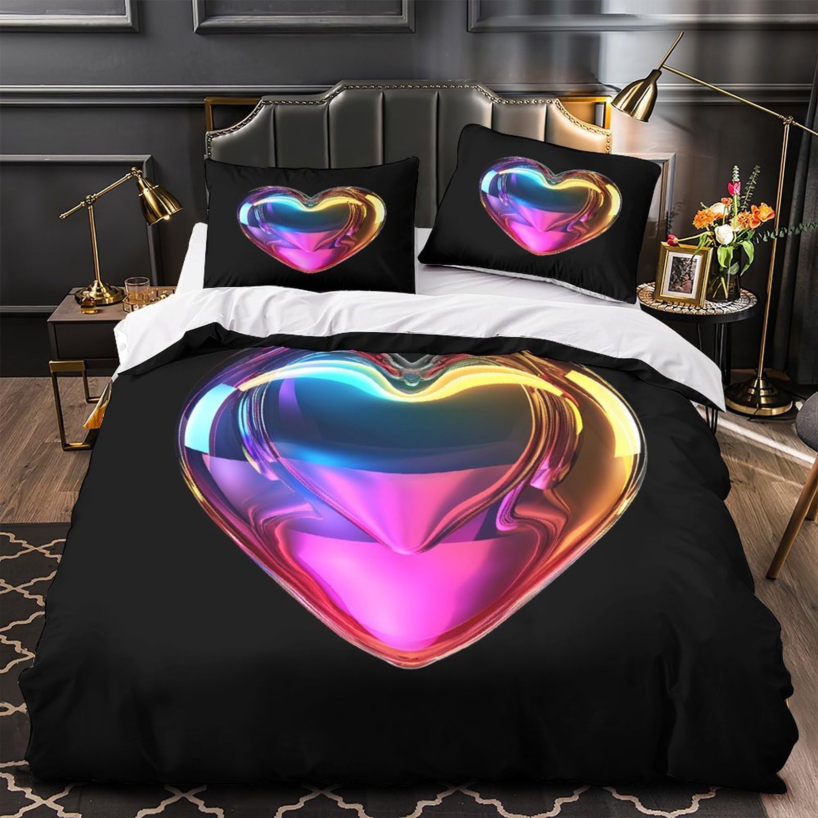 Housse de couette effet 3D super douce en microfibre king size haut de gamme