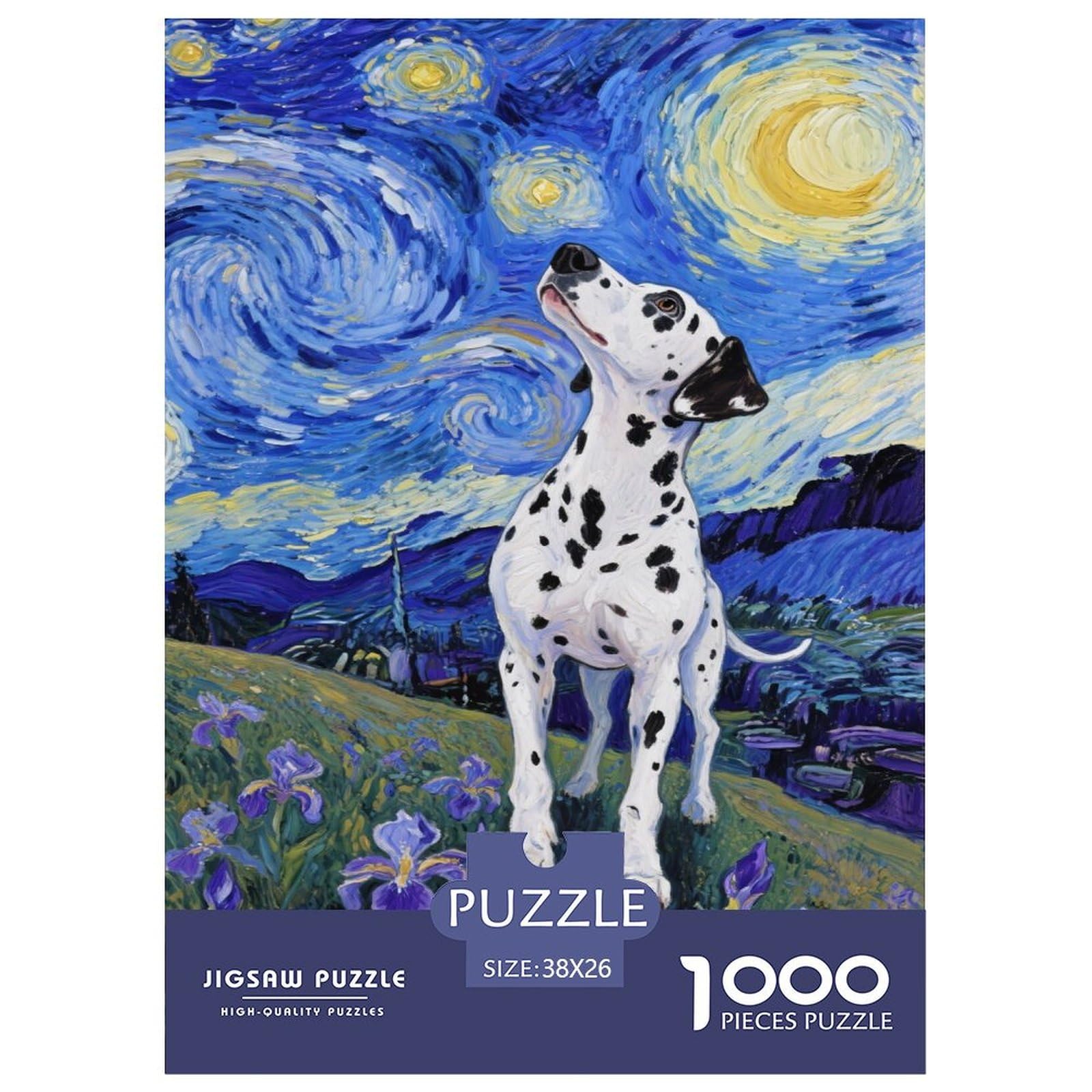 Jigsaw Dalmatian Dog 1000 Pieces Challenge Toy for Adults,Starry Sky Impossible Jigsaw Puzzles 1000 Pieces Educational Games Home Decoration 38x26cm/1000pcs