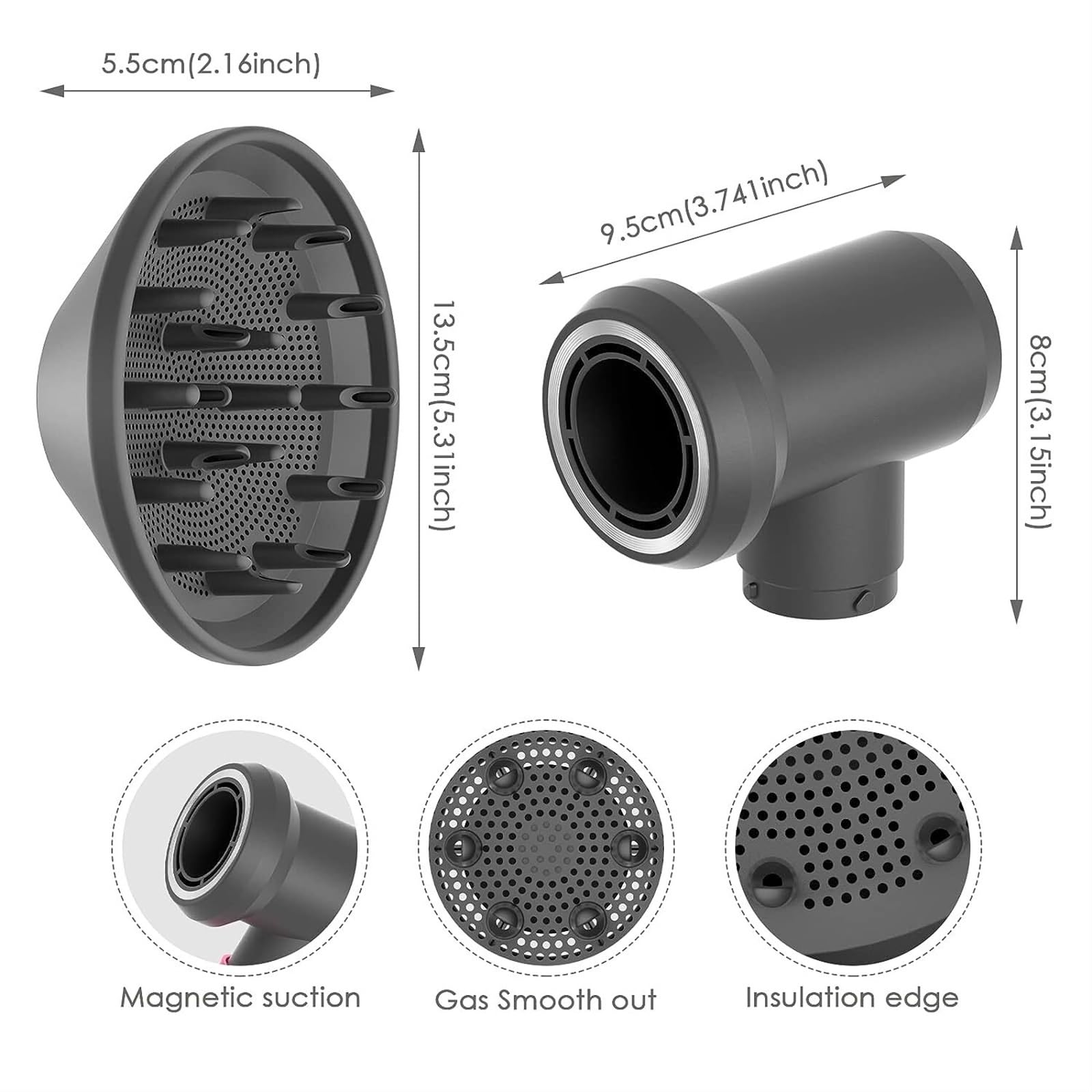 Difusor Universal para Secador Diffuser and Adaptor Airwrap,Attachments for Airwrap Styler Converting Blow Dryer Combination for Gifts(Diffuser and Adaptor)