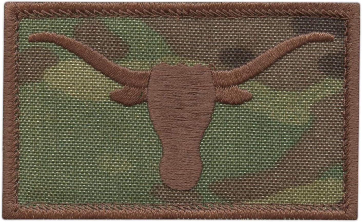 LEGEEONLEGEEON Texas Longhorn Multicam Lone Star USA Army Tactical Morale Fastener Cap Patch