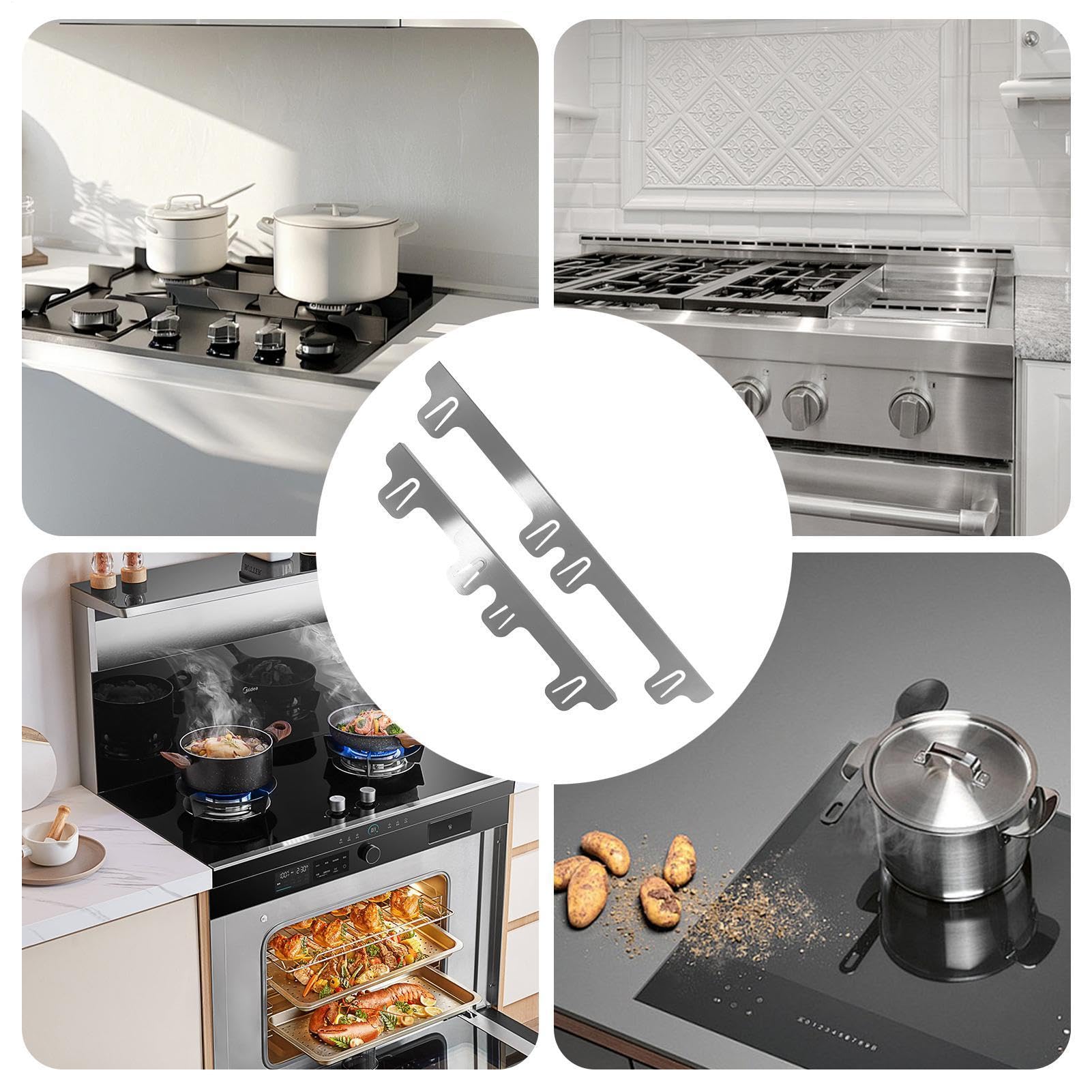 Juego de 2 juntas de sellado para el horno, juego de costuras laterales para el horno, protección para la brecha entre la estufa y la encimera del horno, fácil de limpiar, resistente al calor