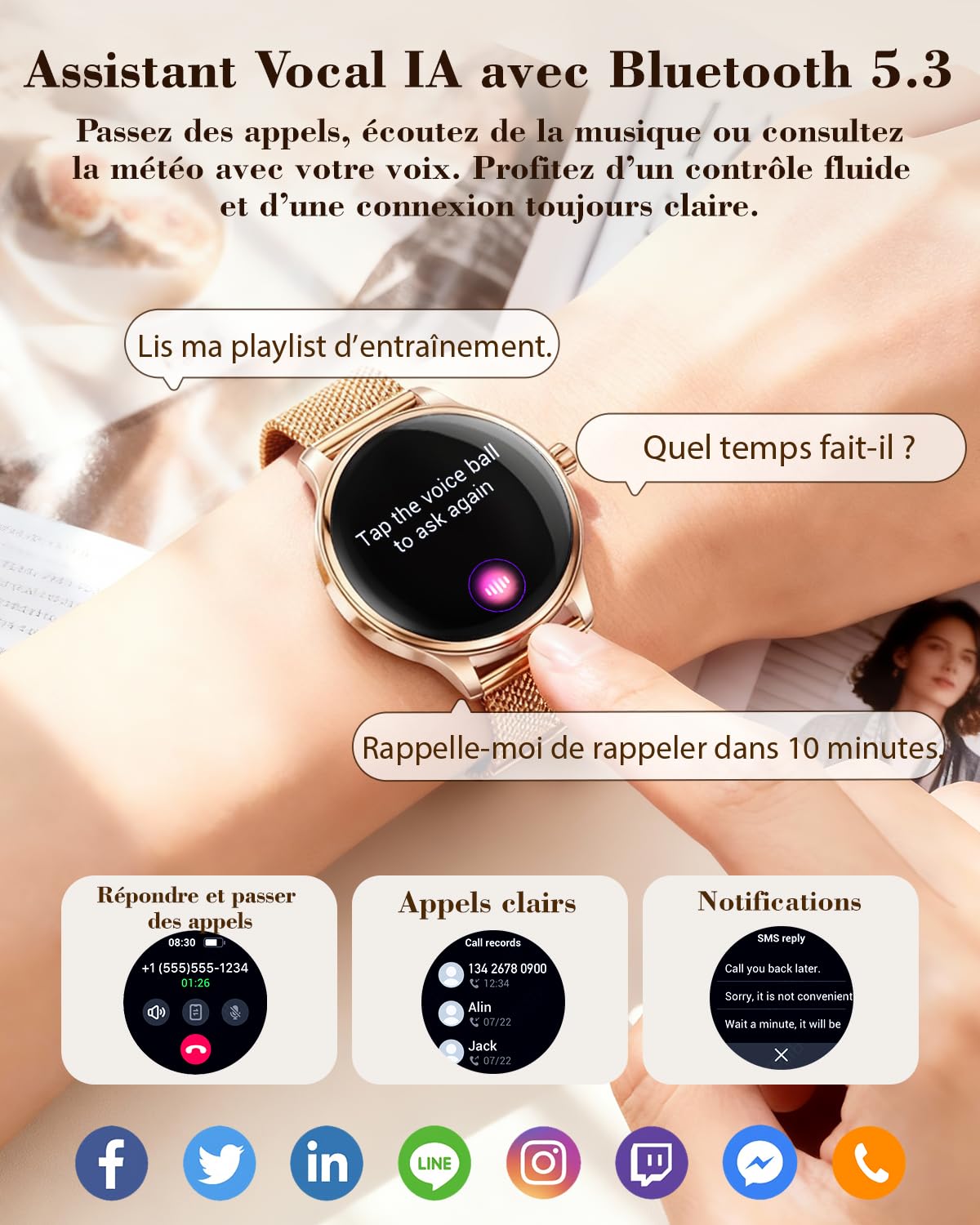 WalkerFit Montre Connectée Homme: Smart Watch Militaire Robuste et