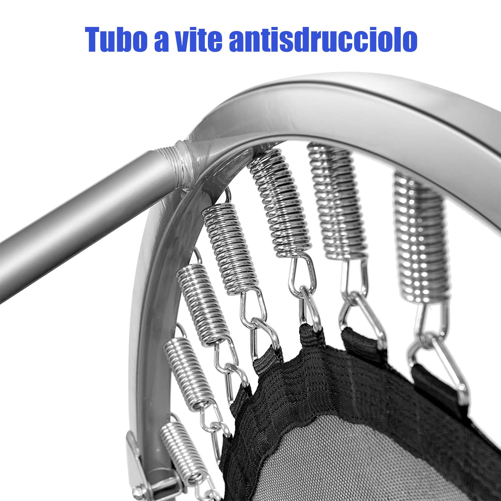 COSTWAY Trampolino Elastico Pieghevole, Tappeto Elastico da Interno con 32 Molle e 6 Gambe e Cuscinetti Antiscivolo, Capacità di Carico 150 kg