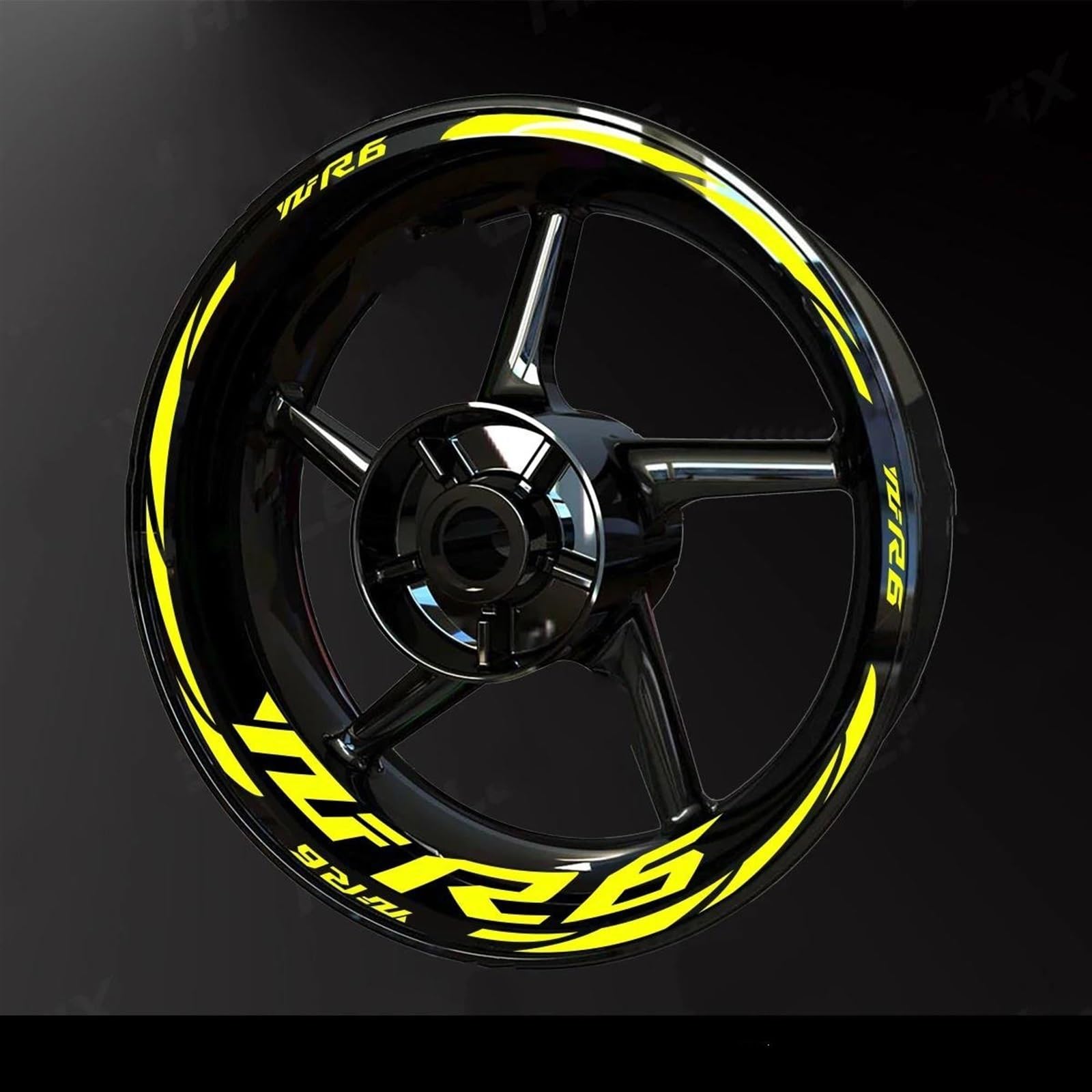 Motorcycle Accessories Wheel Stickers Reflective Rim Motorbike Waterproof Decals for Yamaha YZF R6 2017-2022 Decorative(Color9)