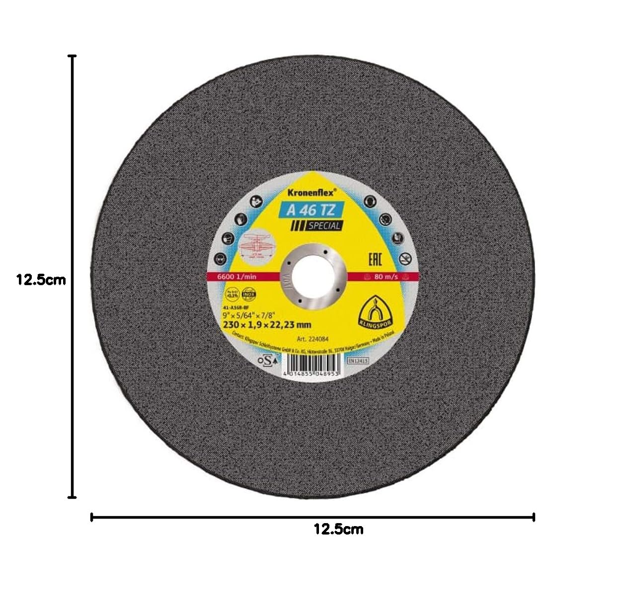 351256 A 46 TZ Special Kronenflex - Discos de corte para acero inoxidable, acero, X-LOCK, rectos, 125 x 1,6 x 22,23 mm, 25 unidades