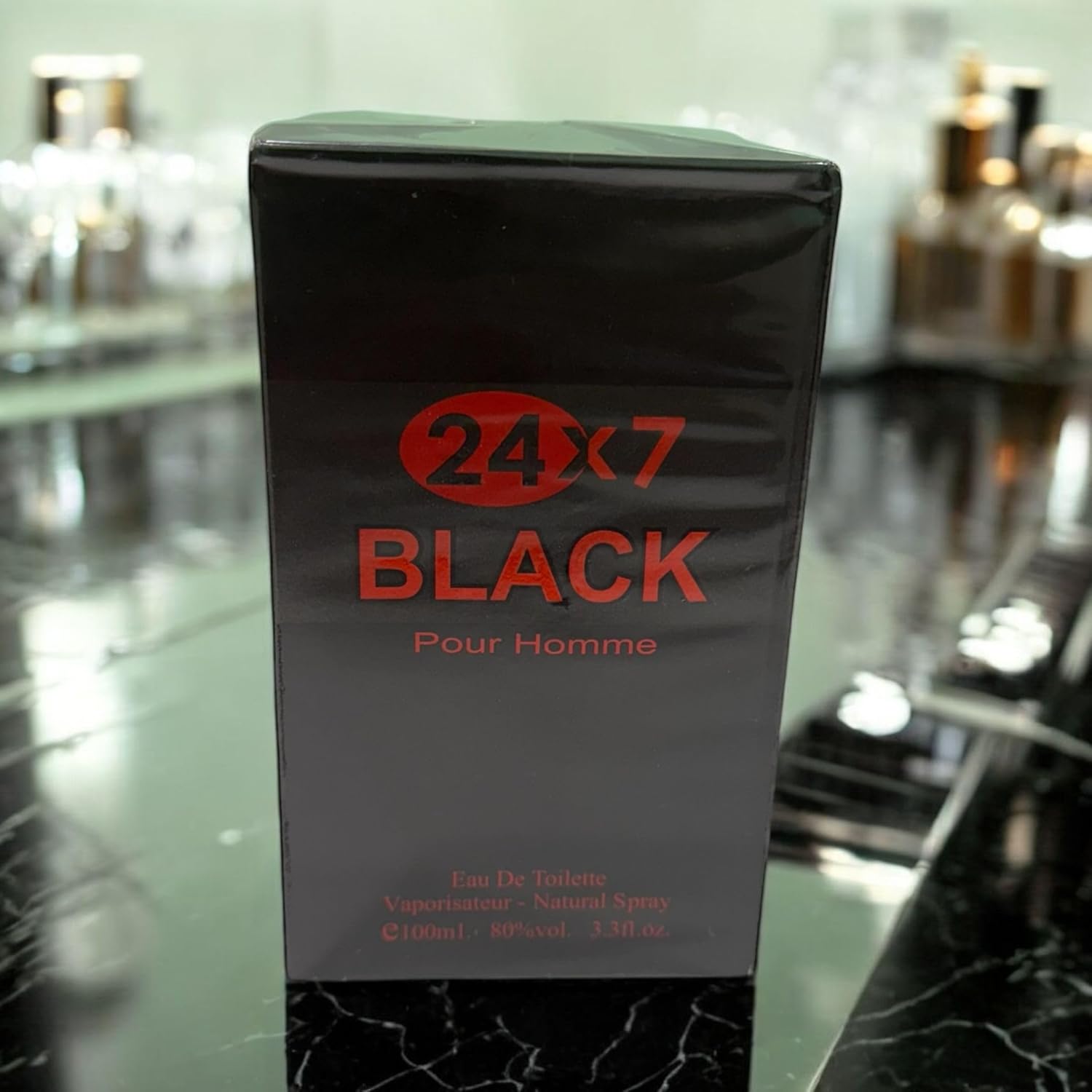 24X7 Black Perfume - Smooth Scent for Men