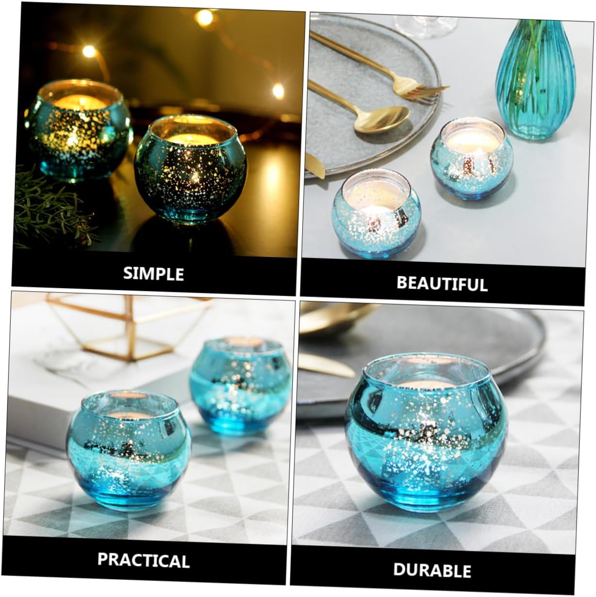 Alipis Glass Candle Holder Set of 12 Modern Minimalist Hollow Candle Cups for Home Decor Wedding Centerpieces and Party Use