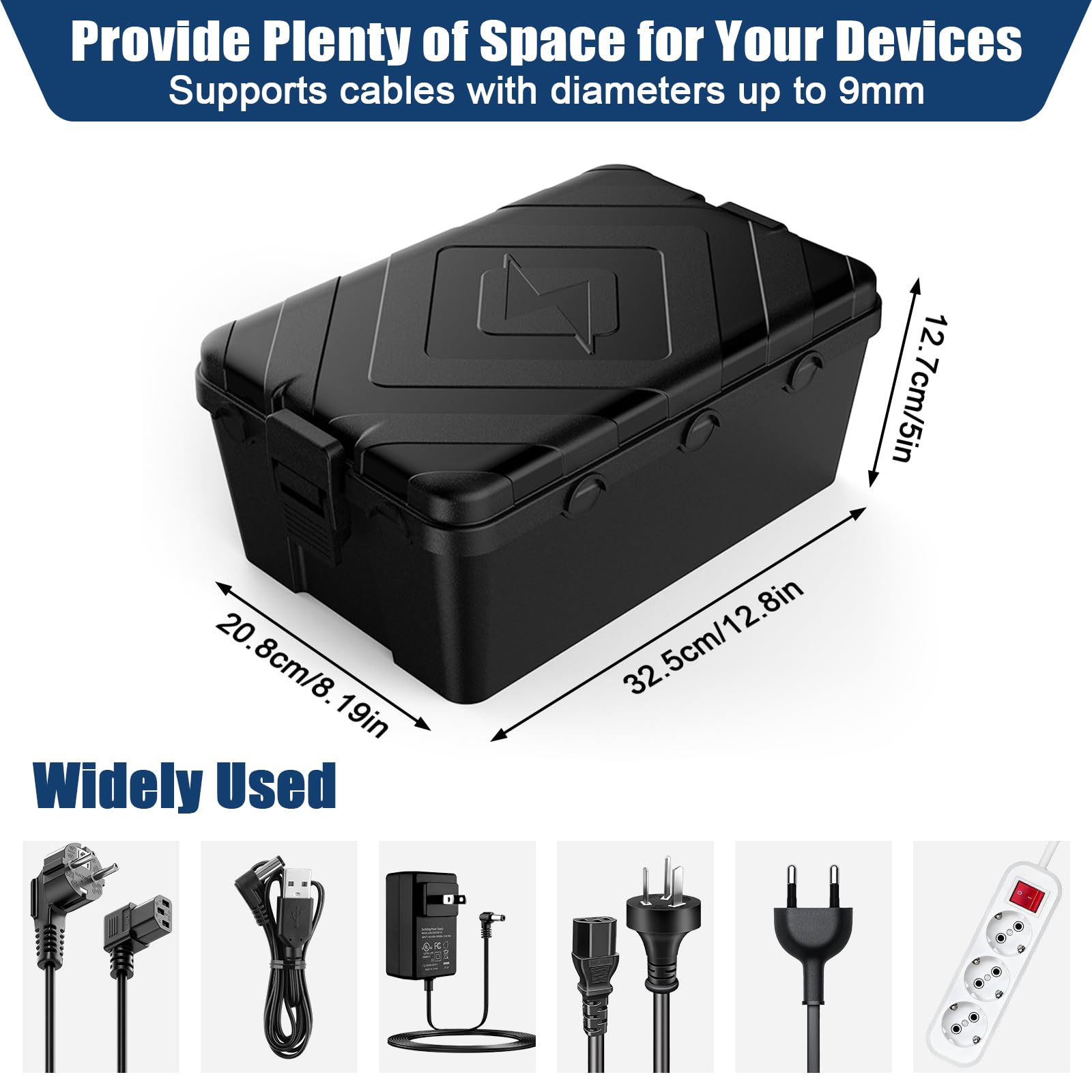 Caja Eléctrica Grande para Exteriores, Caja Eléctrica Impermeable IP54 Resistente al Agua, Accesorios para Electricidad, para Proteger Regletas, Enchufes 32x21x13cm