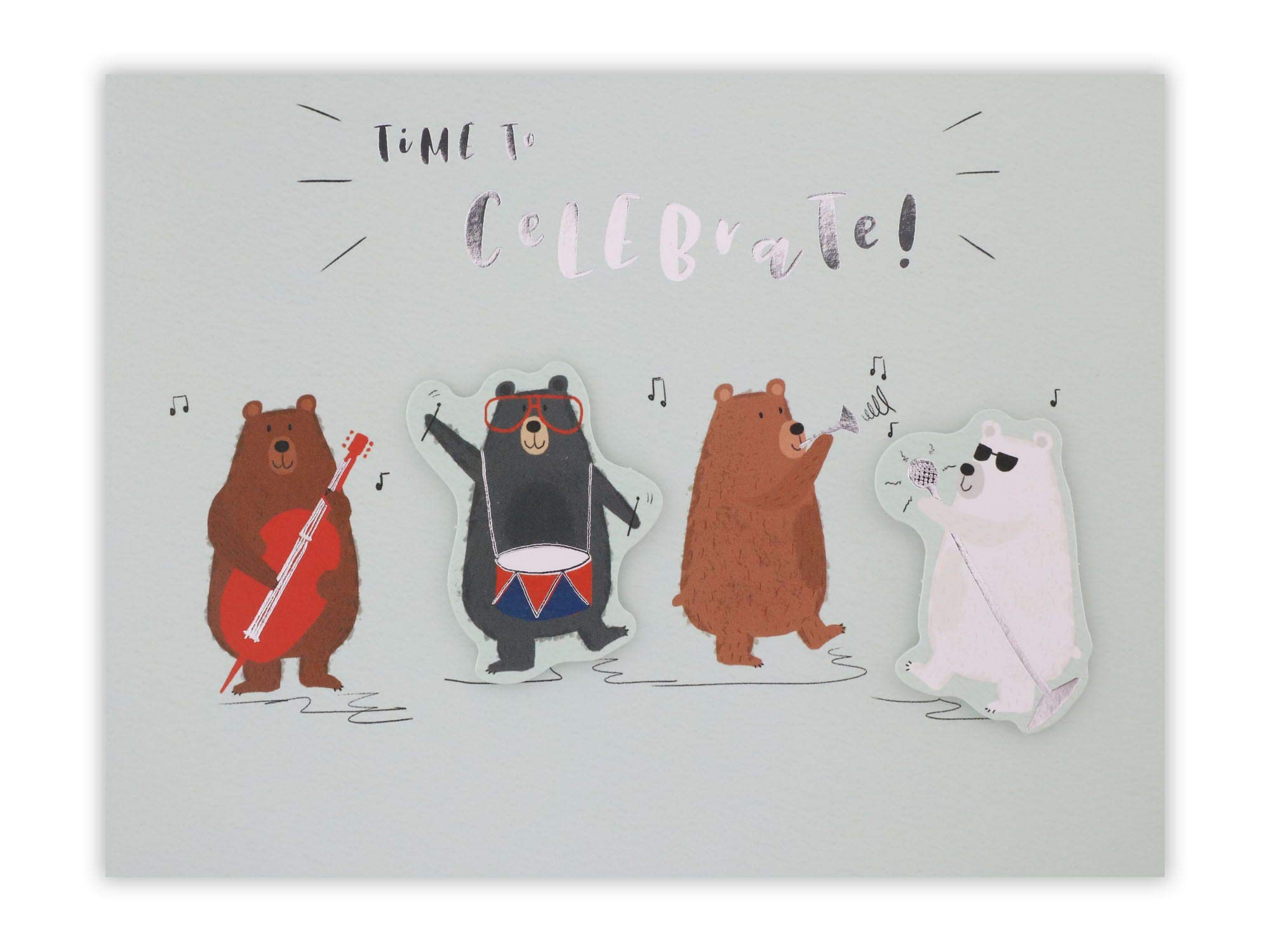 Clintons: Dancing Bears Birthday Card For Him | Male Birthday Card, Open Birthday Card Men 195x149mm, multi-colour, 1159720