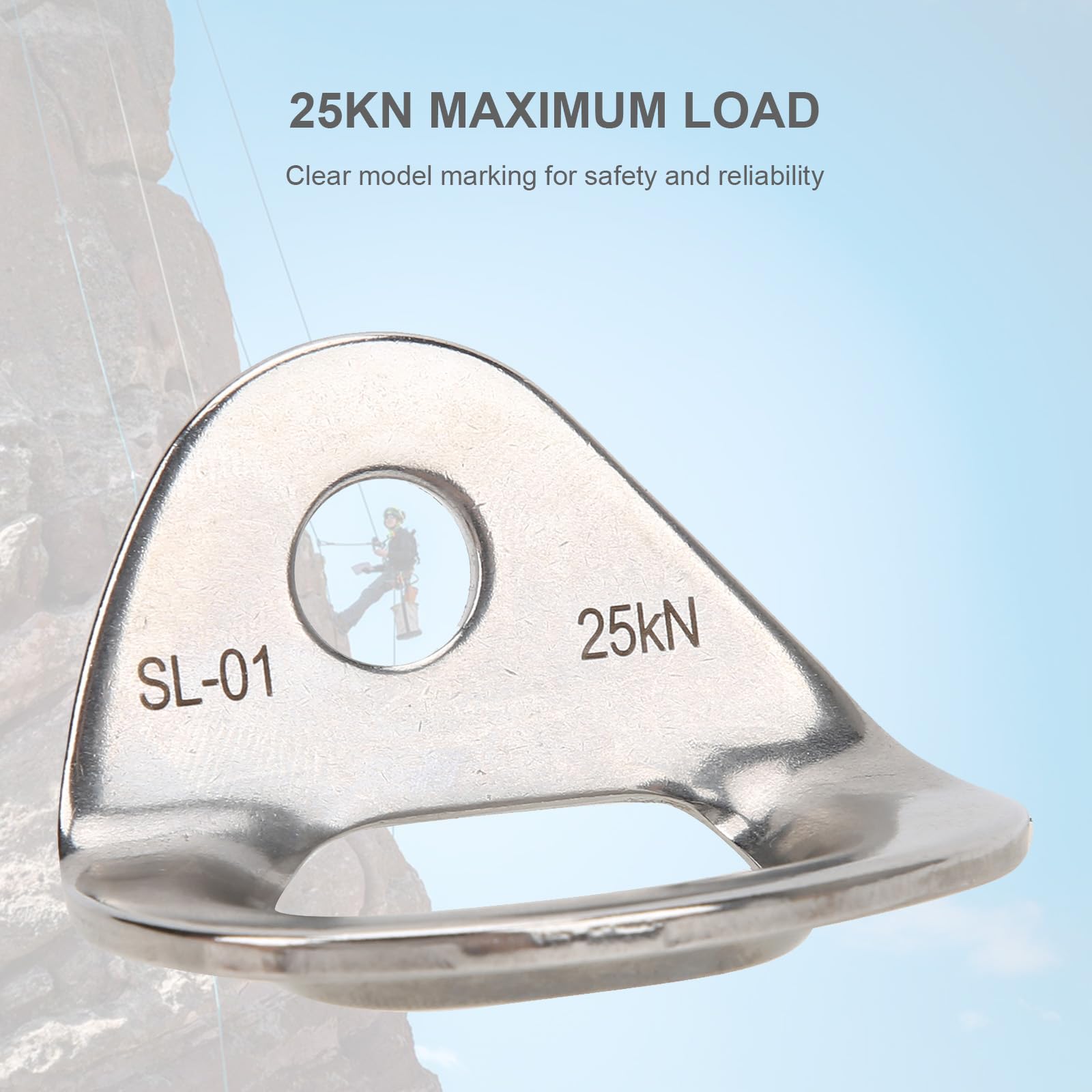 4 Stück Kletteraufhänger, 25KN Kletterhaken, Kletterankerverbinder, Outdoor-Klettern Expansion Nagel Bolzen Hanger, Langlebiges Kletterzubehör aus Edelstahl Für Einsätze in Großer Höhe
