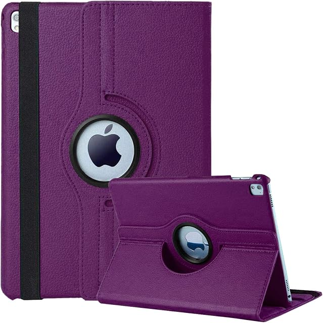 FSPRO Apple iPad 10.2 inch 9th/ 8th/ 7th Generation (2021/2020/ 2019) Case Rotating Smart Protective Stand Cover, Auto Sleep/Wake (Purple)