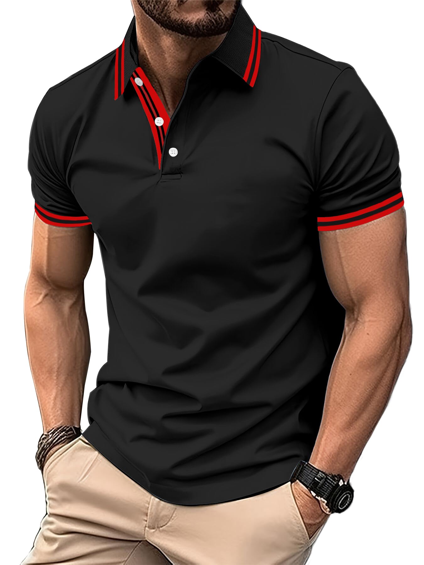SwissWell Herren Kurzarm Poloshirt Atmungsaktiv T-Shirt Golf Sommer Poloshirts Männer Business Arbeits T Shirt Polohemd