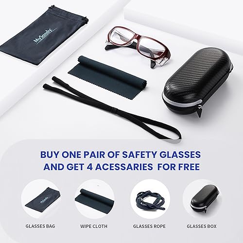 Miniatura 62 de Gafas de seguridad con certificación ANSI Z87.1, gafas protectoras antivaho e inastillables, gafas de seguridad ligeras para construcción, Negro
