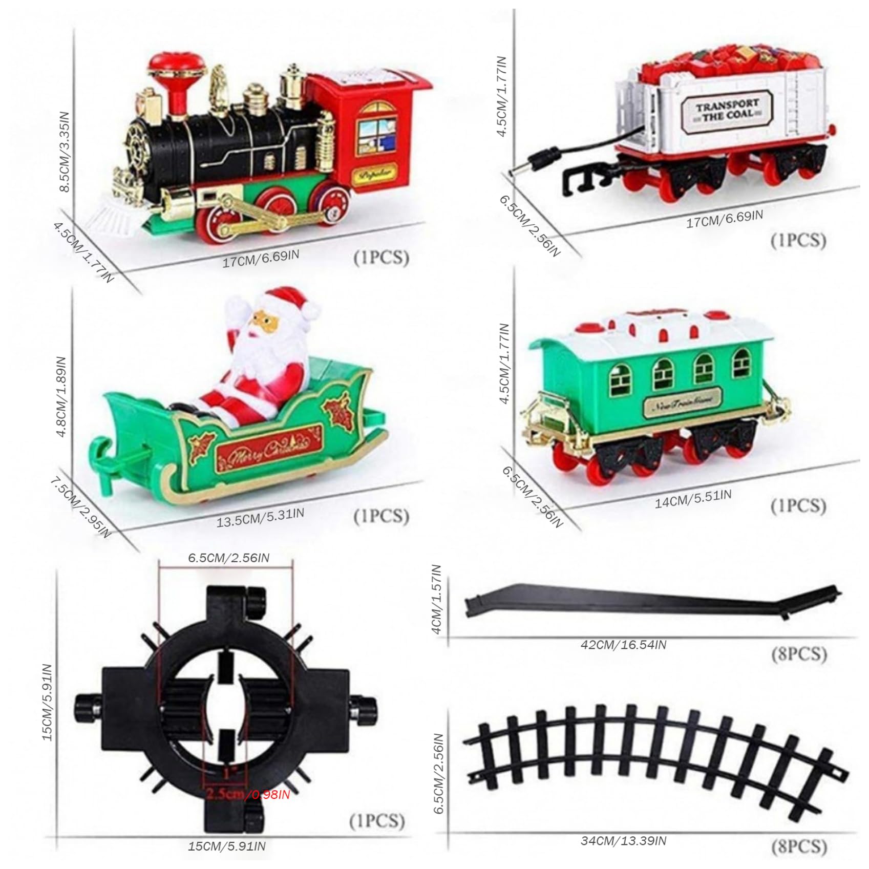 Set di Treni di Natale, Set di binari del Treno Elettrico con luci Suoni Giocattolo interattivo per Le Vacanze per Bambini Natale Capodanno