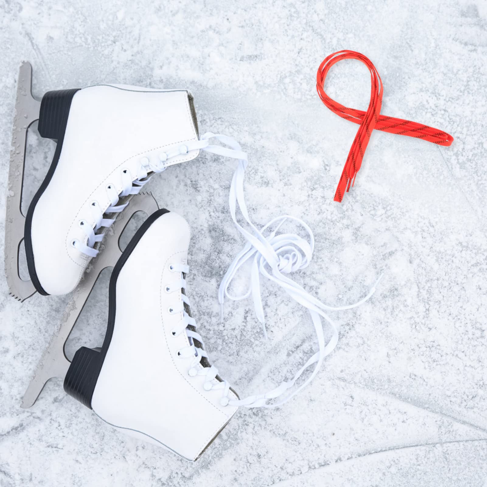 SEWACC Lacets De Patins De Hockey 96 Pouces Lacets De Hockey sur Glace Non Cirés Lacets De Chaussures De Sport Plats pour