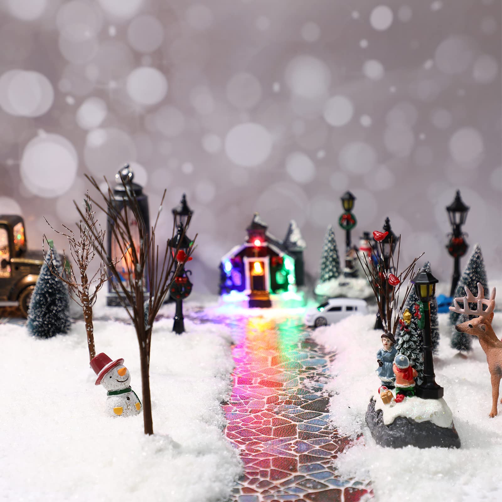 2 Pezzi Accessori per il Villaggio di Natale Ciottoli della Piattaforma della Strada di Natale Decorazioni per Interni (Stile Ciottoli Classico)