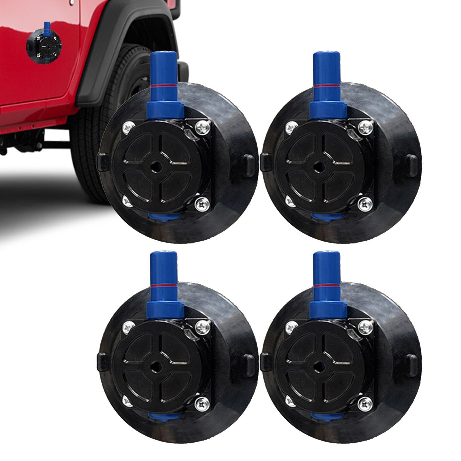 Ventouse à vide avec pompe à main pour voiture | Lot de 4 ventouses de levage portables