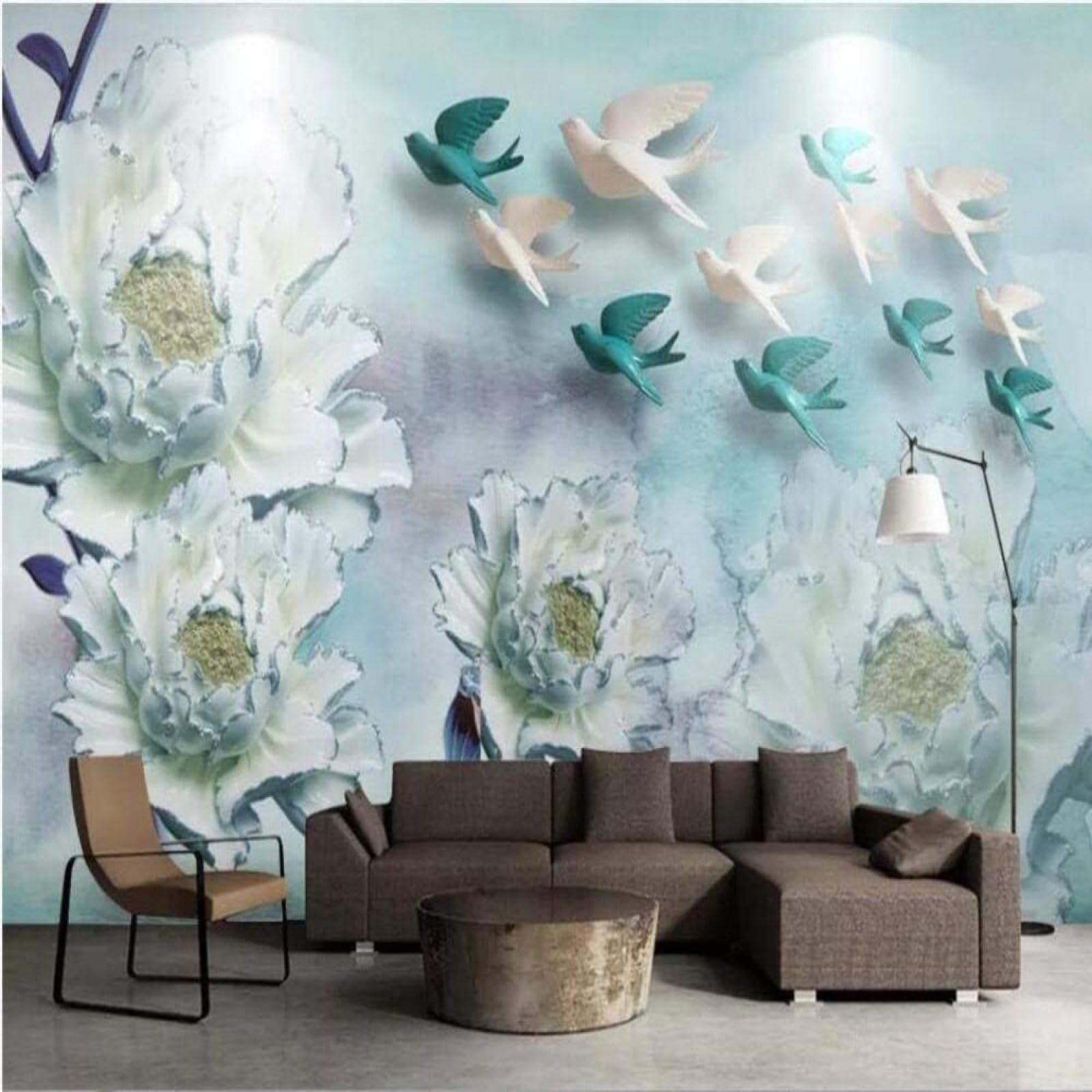 Papel pintado 3D de seda para tapar imperfecciones de pared en comedor y dormitorio con relieve