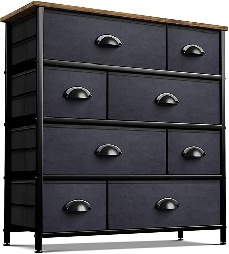 Sorbus - Cómoda con 8 cajones mueble de almacenamiento en torre para dormitorio, pasillo, armario, organización de oficina, marco de acero, parte disponible en Yaxa Colombia