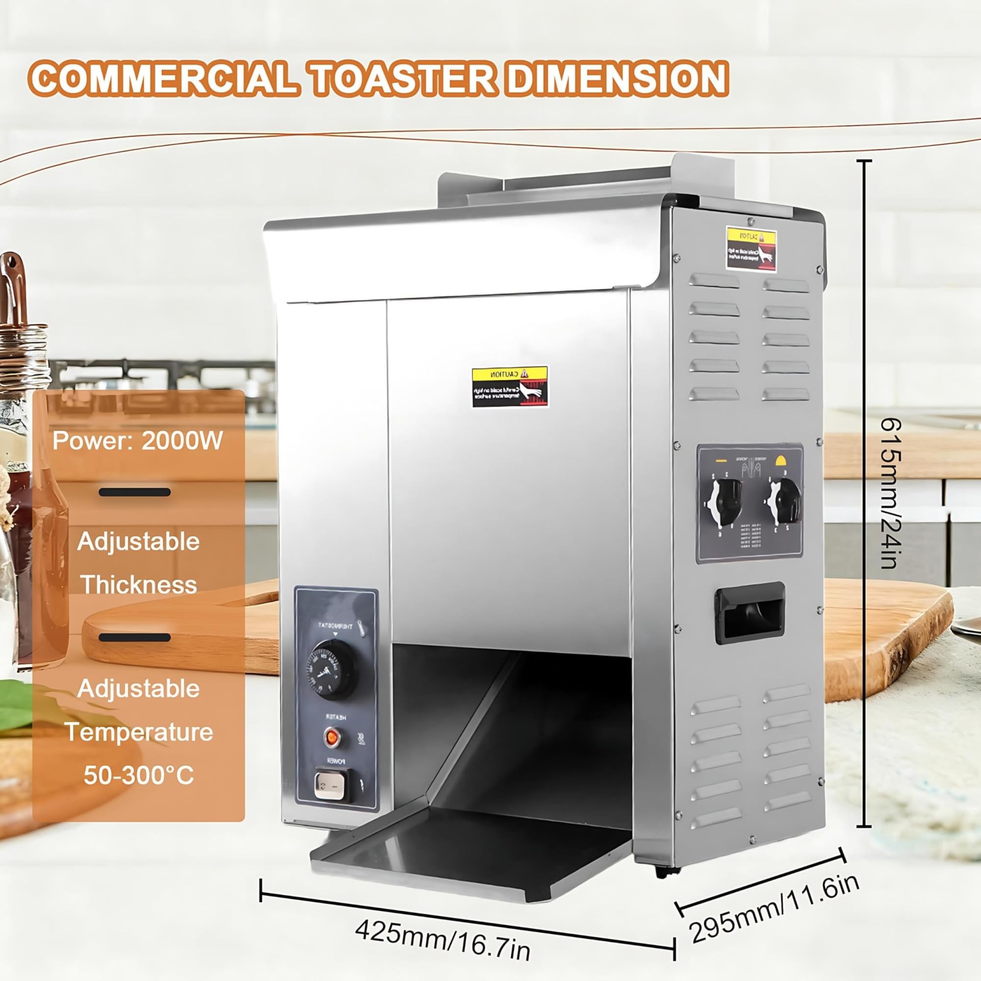 Tostadora Vertical Comercial para Pan de Hamburguesa, tostadora eléctrica automática de Cadena, Adecuada para sándwiches, gofres y Diversos escenarios de Servicio de Alimentos comerciales.