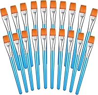 Vista 9 de Zonon 20 pinceles planos de pintura acrílica, accesorios de manualidades, premios de aula, regalos pequeños, pinceles de pintura de acuarela, a