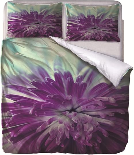 Amazon キングサイズ羽毛布団カバーセット 紫の花 隠しジッパー付き寝具セットマイクロファイバー寝具キルトカバー子供用枕カバー2個付き子供10代大人230x2cm3dプリント3pcsセット 寝具カバーセット オンライン通販