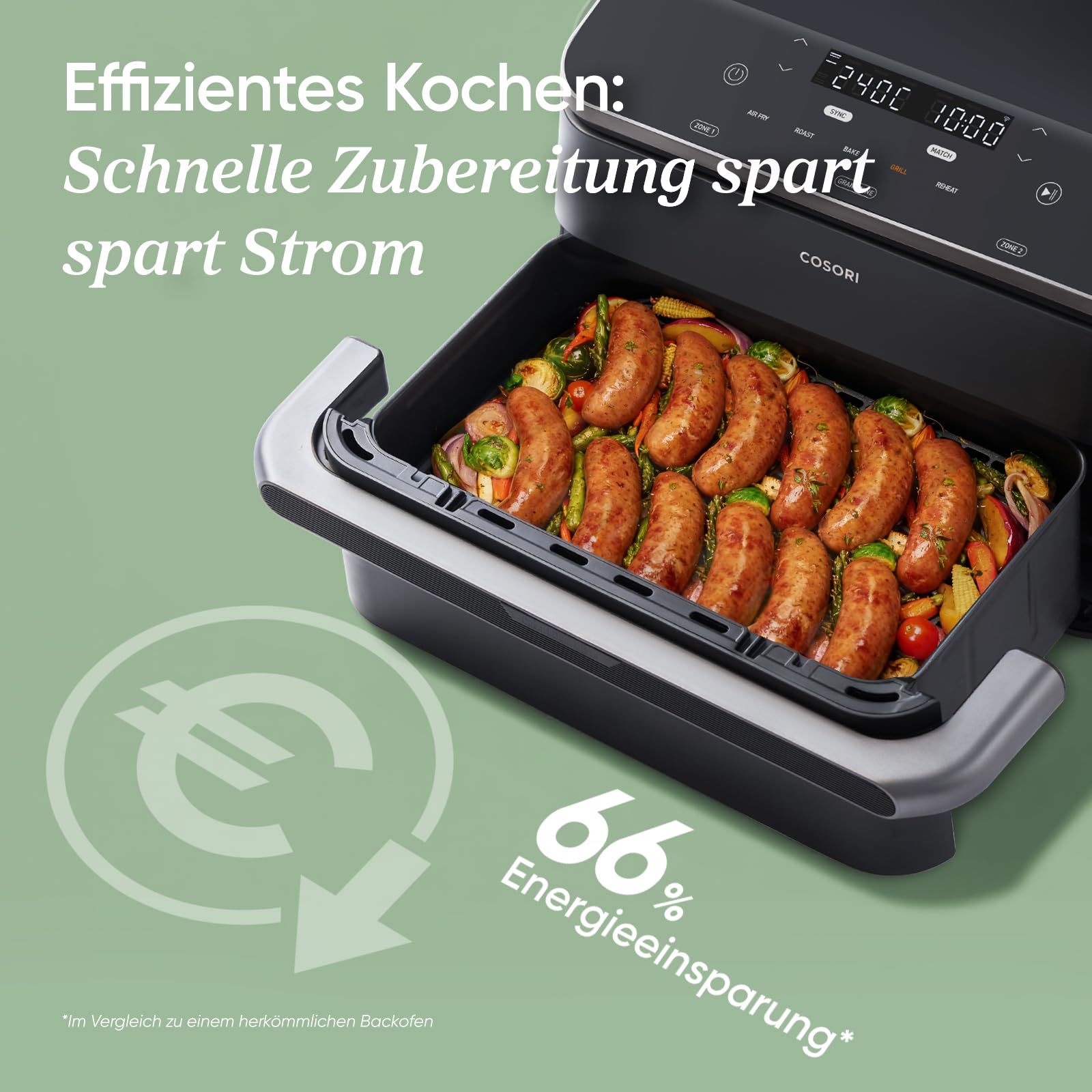 Cosori Heißluftfritteuse 2 Kammern 10L – Bild 9