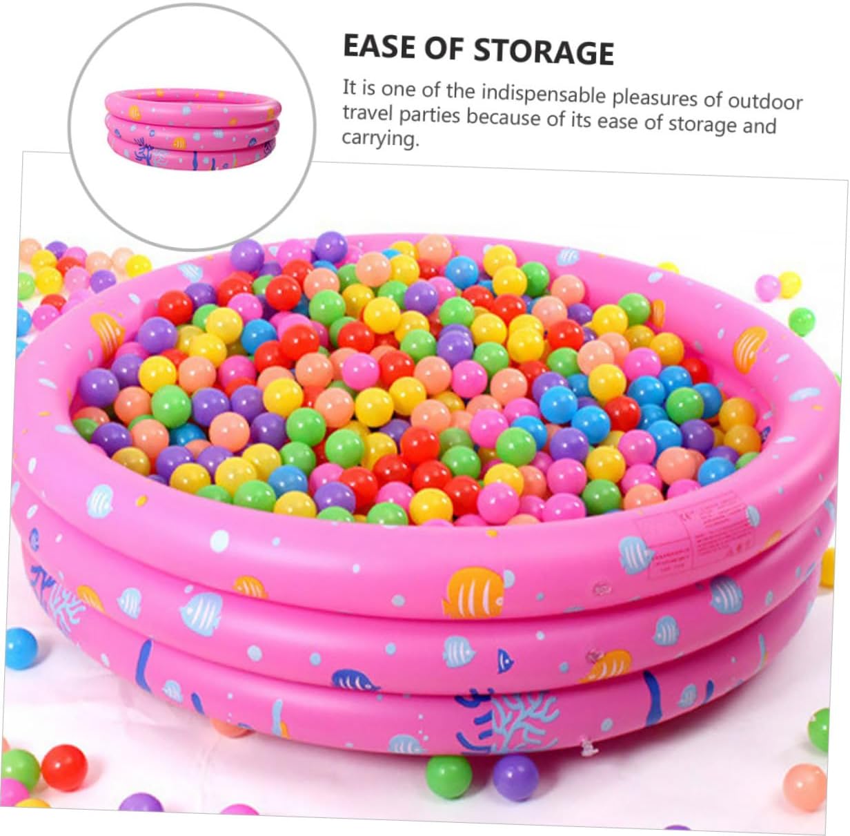 Inflatable Round Kiddie Swimming Pool PVC Paddling Pool for Boys Indoor Outdoor Water Fun Summer Pink