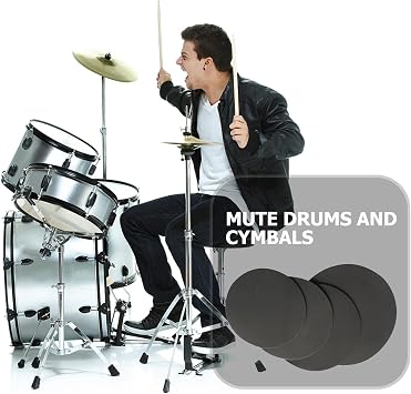 4pcs Drum Pad Set with Foam Material for Drum Damping and Volume Control Easy to Install Suitable for Professional Use and Practicing Compatible
