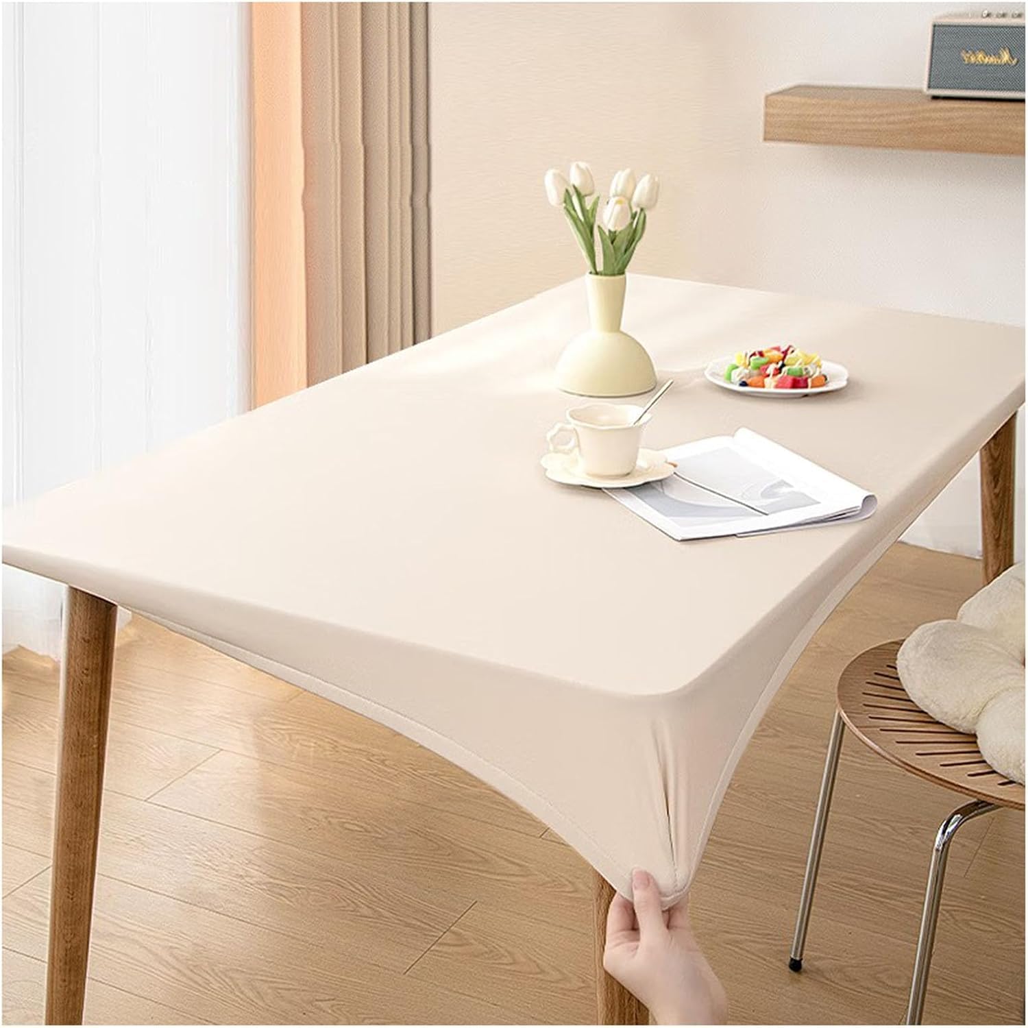 Housse de table à manger en cuir pour repas de famille sans tache
