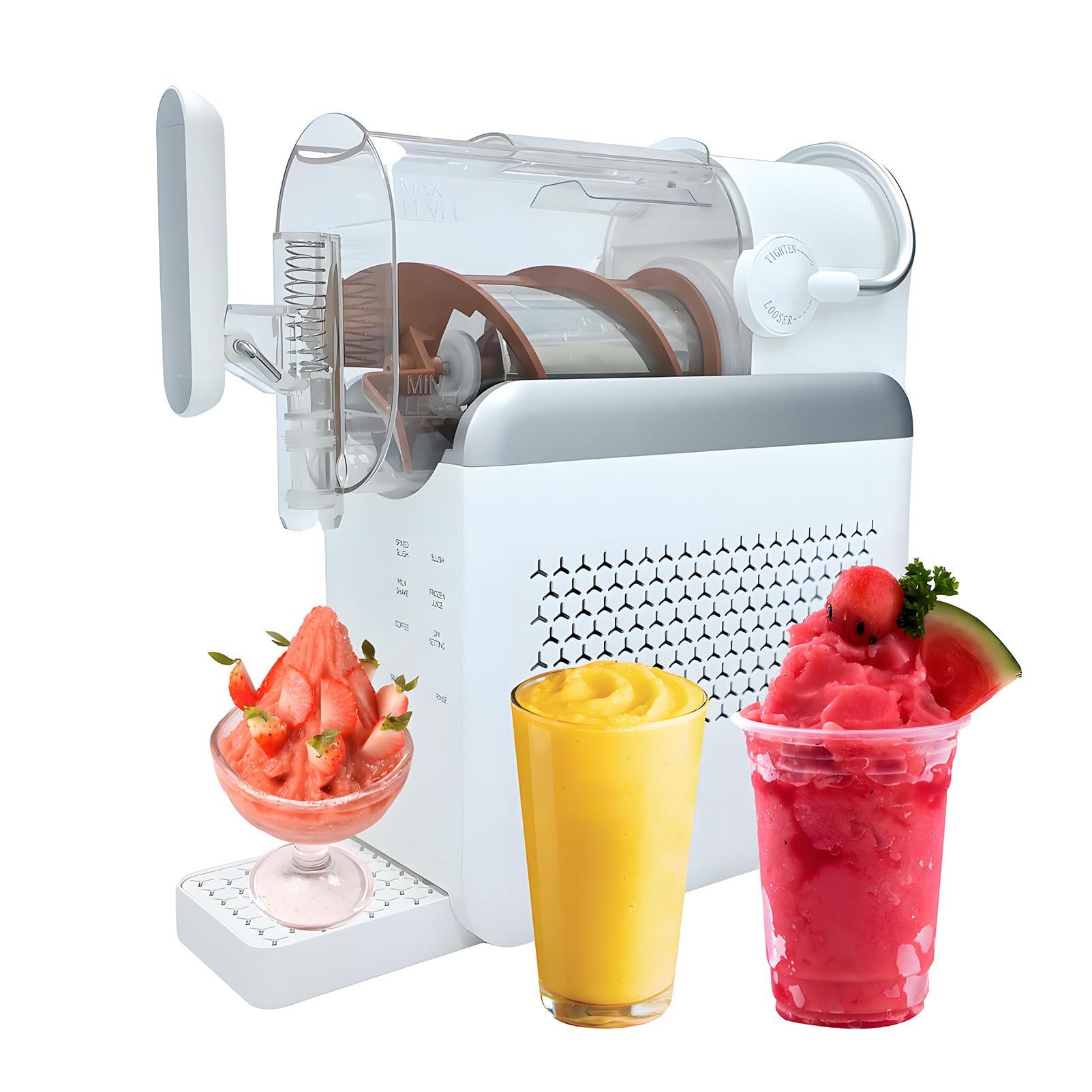 EpyGnom Slushie Machine for Home No Ice Needed, Fro-zen Drink and Slushy Maker, 240W Fast Make Slushy 15-20 Minutes, 6 Preset Programs, Fro-zen Margaritas, Frappés, Milkshake White
