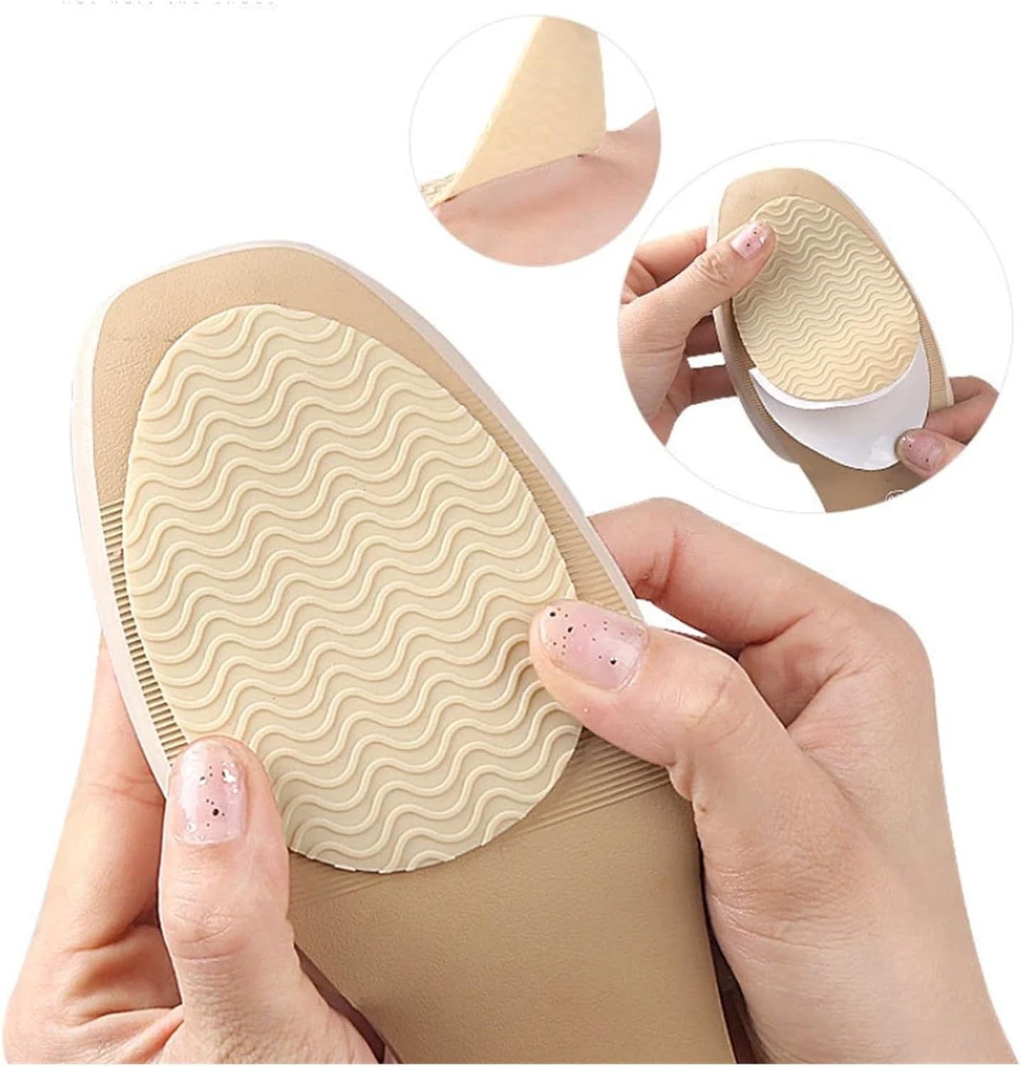 10 Pcs Rubber Shoe Sole Protector Wear-Resistant Non-Slip Forefoot Shoes Mat Self-Adhesive High Heel Pads Cushion(Red Pointy)