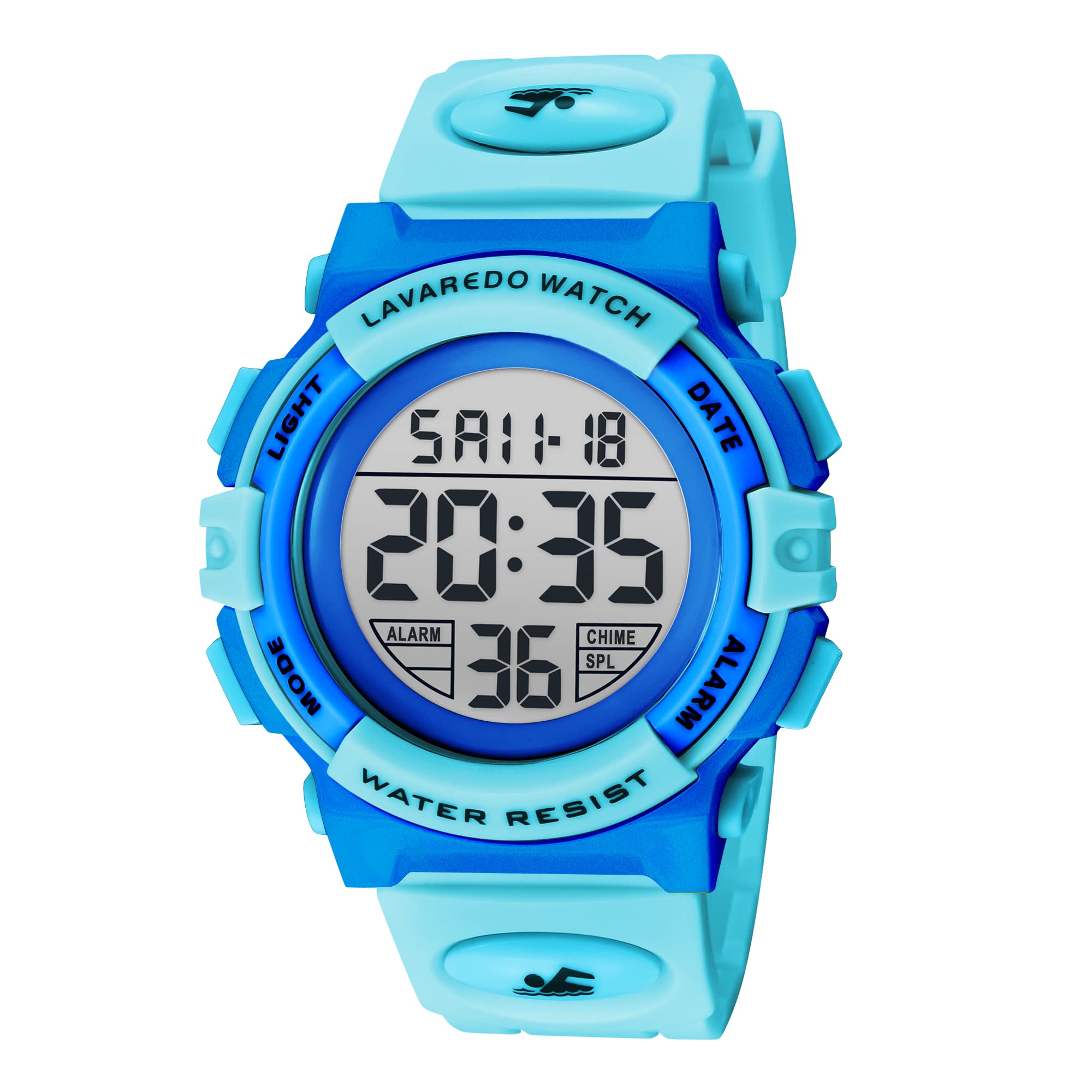BEN NEVIS Digital Uhren für Kinder Jungen - 50 M Wasserdicht Sports Outdoor Digitaluhr Kinder Silikon Armbanduhr mit Wecker/Stoppuhr/LED-Licht/Stoßfest/Datum,Elektronische Kinderuhren Blau