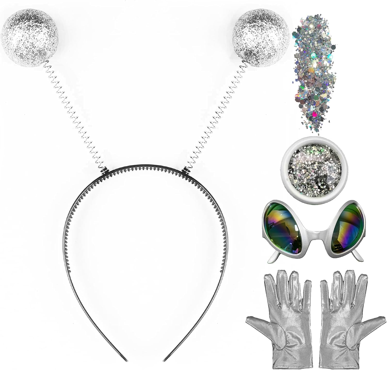 HOLSJ Halloween Alien Costume Women Kids 4 Pcs Alien