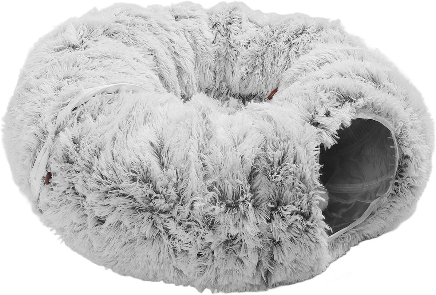 FILFEEL Cat Tunnel Bed Soft Plush Washable Multifunctional Folding Round Pet Tube Toy for Indoor Cats Kittens and Puppy