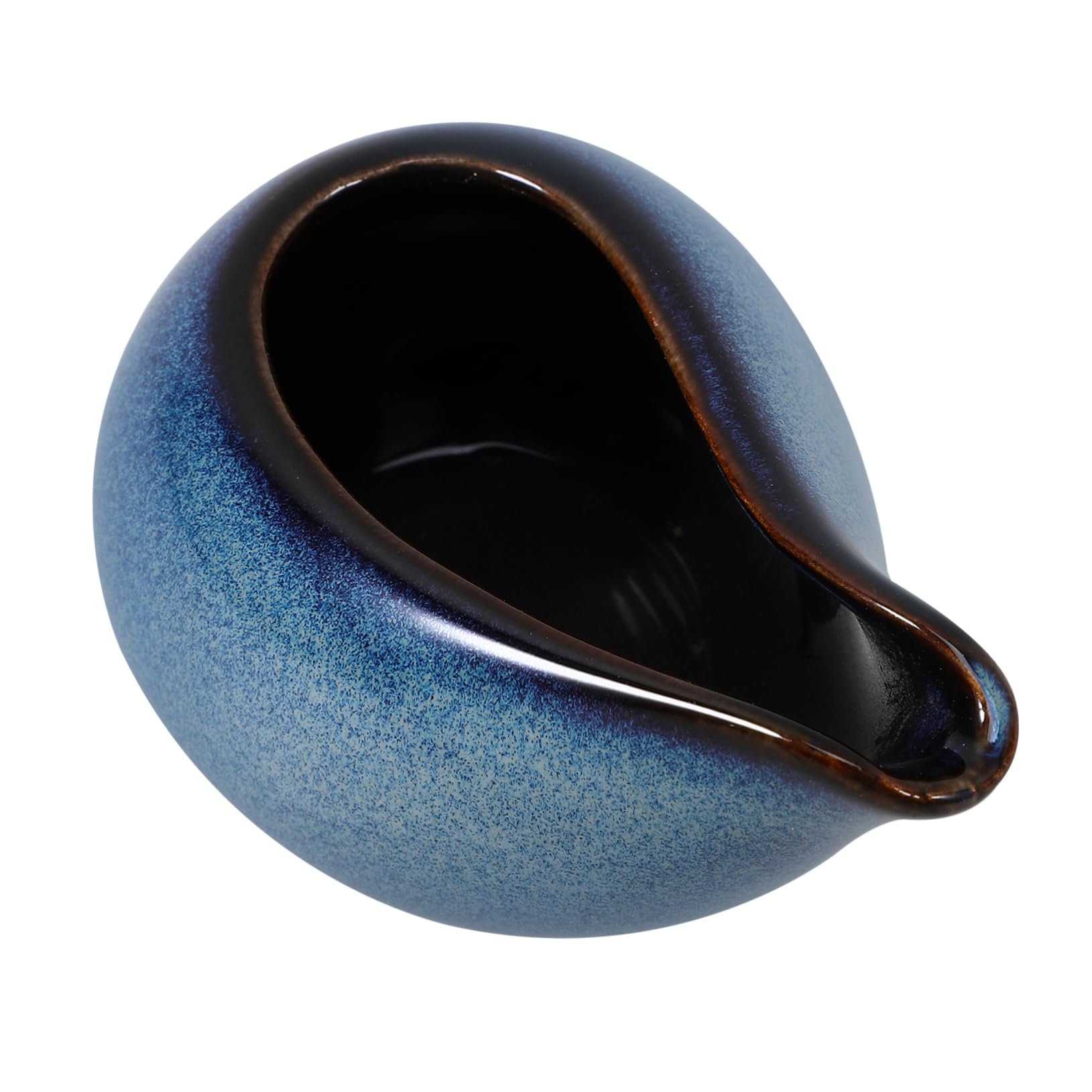GRIRIW Ceramic Milk Jug and Juice Funnel Mini Coffee Pitcher Cups Pitcher for Breastmilk Jugs for Parties Coffee Milk Kettle Oatmilk Gravy Boat Mini Sauce Pitcher Sauce Jug Ceramics Blue