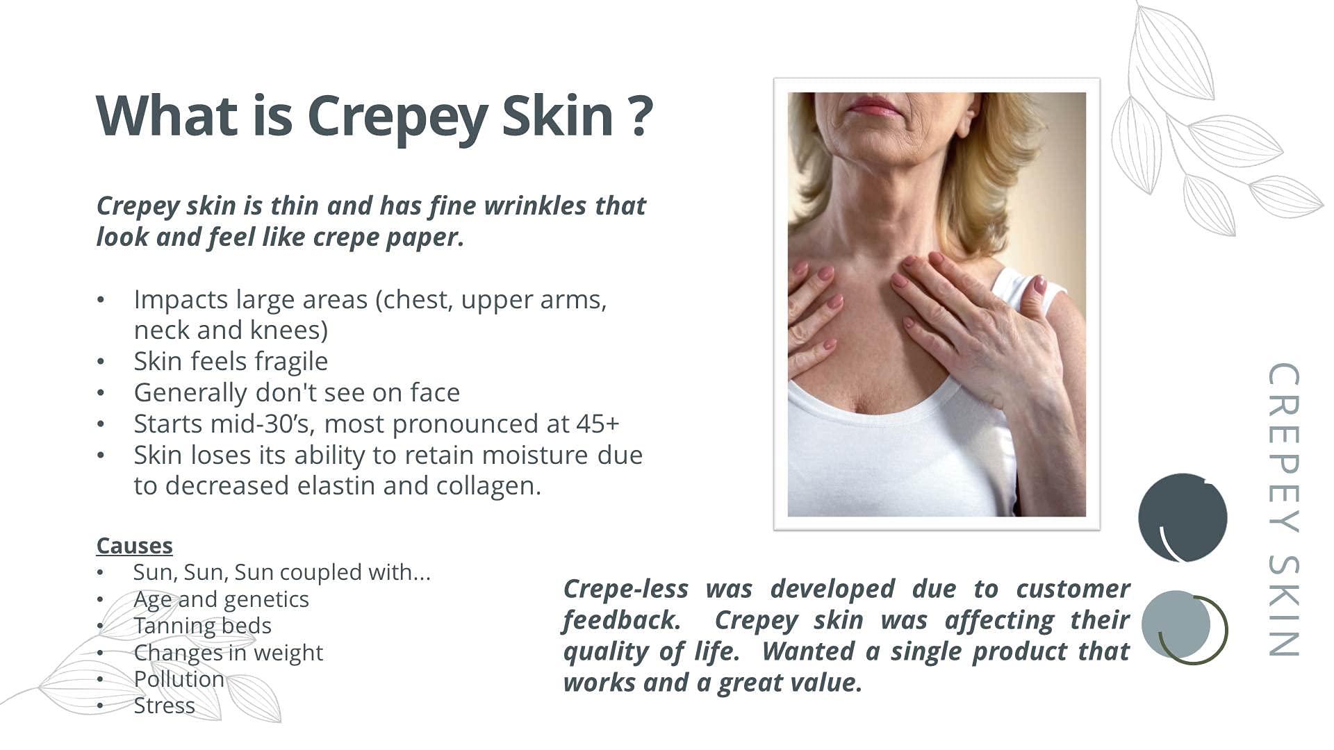 Crepeless crepey skin firming cream to repair crepey arms, neck