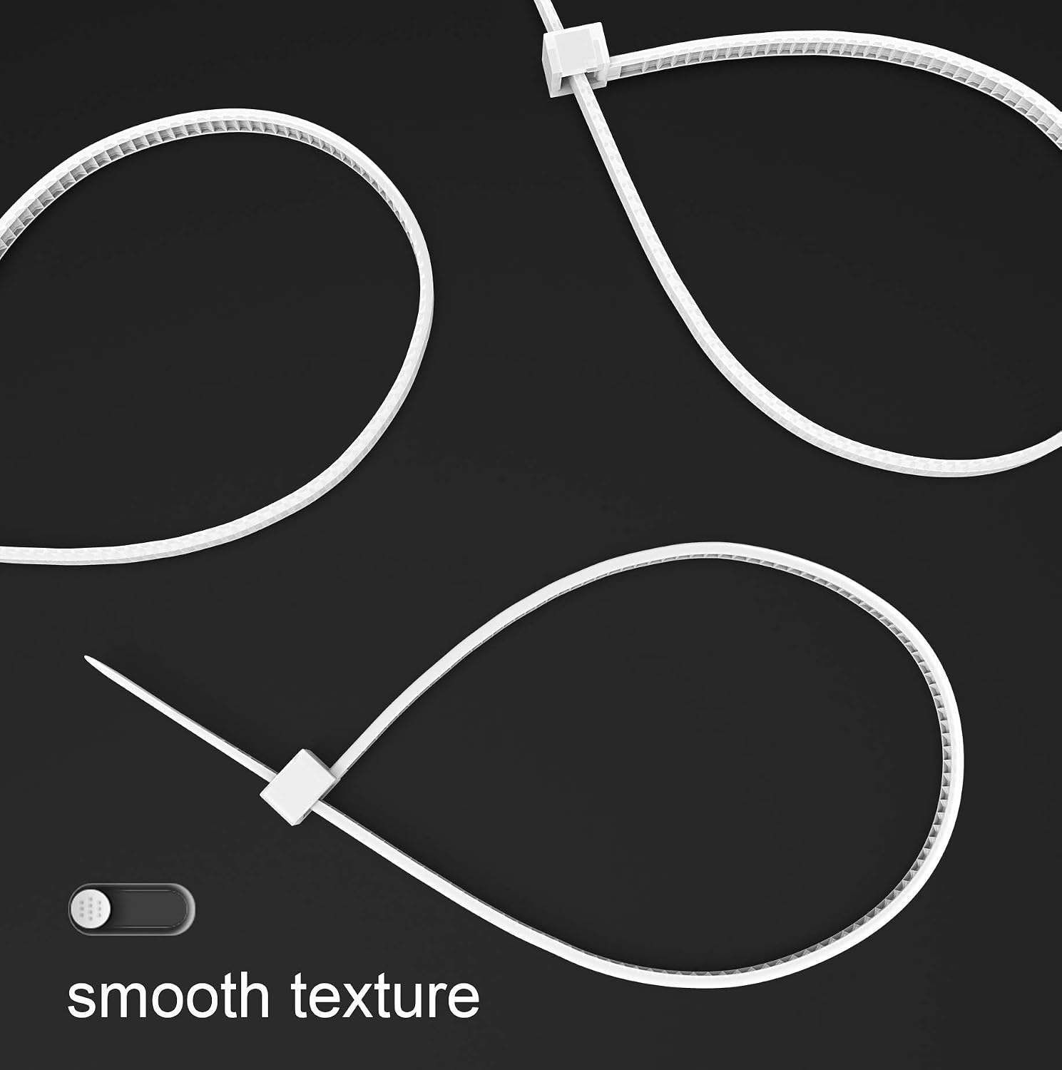 200 PCS Zip Ties, Nylon Cable Wire Ties, 6+8+12-Inch Small Zip Ties Heavy Duty (Black & White)