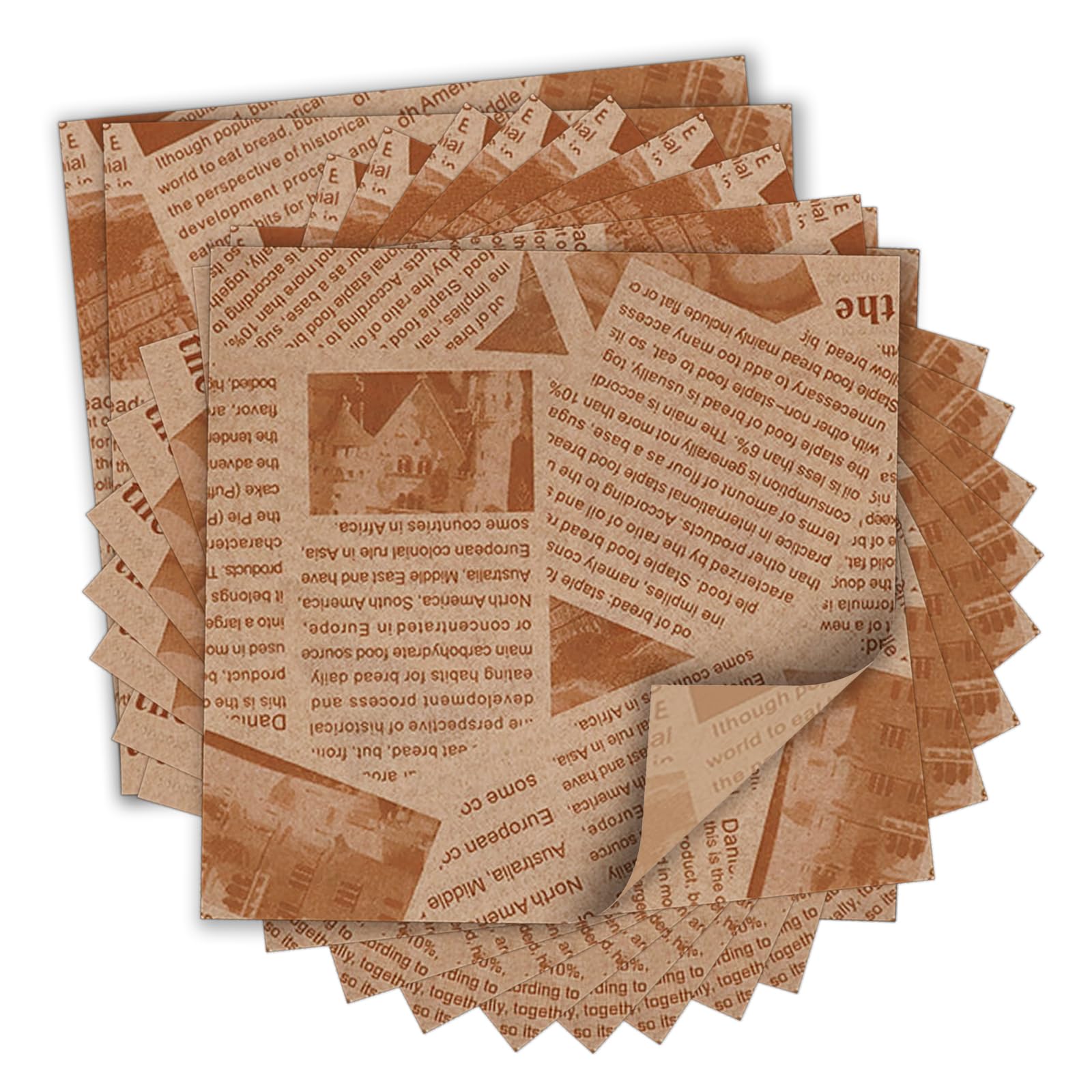 100 Pezzi Fogli Carta Alimentare, 25×25cm Carta Oleata per Alimenti, Ideale per Panino Hamburger Fritte Formaggio Torte