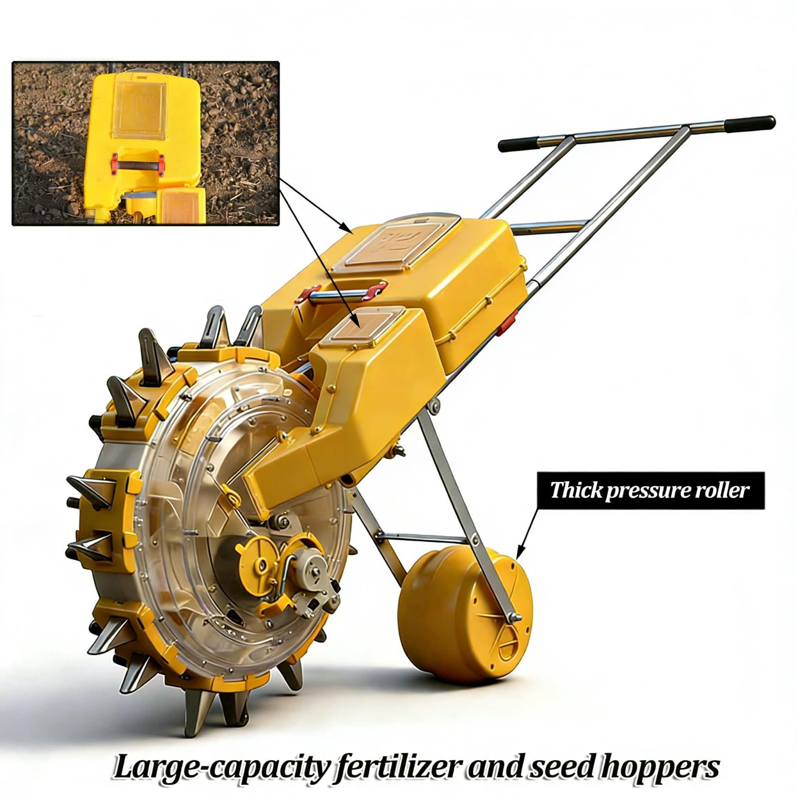 Seminatrice manuale a mano, con 5-8 ugelli regolabili, attrezzo per la semina di precisione, applicatore di fertilizzante per arachidi, mais, soia e piselli