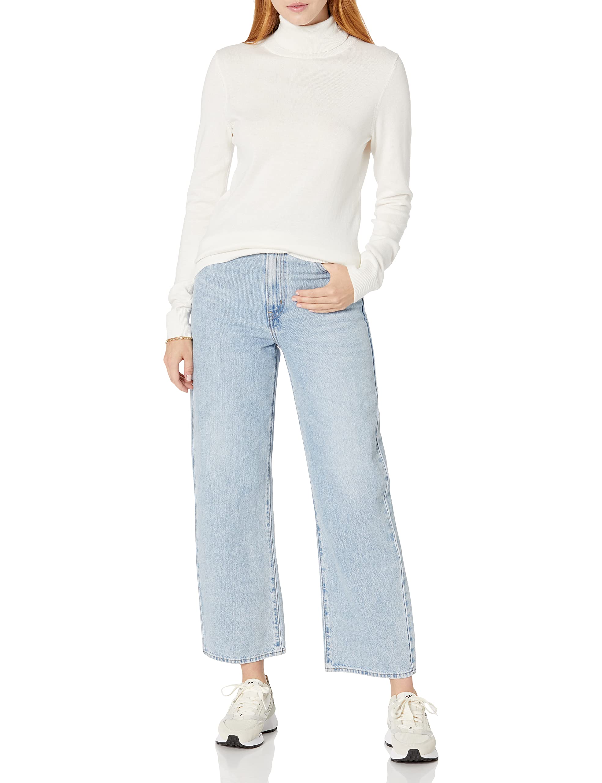 Amazon Essentials Maglione A Collo Alto E Maniche Lunghe Leggero con vestibilità Classica (Taglie Forti Disponibili) Donna