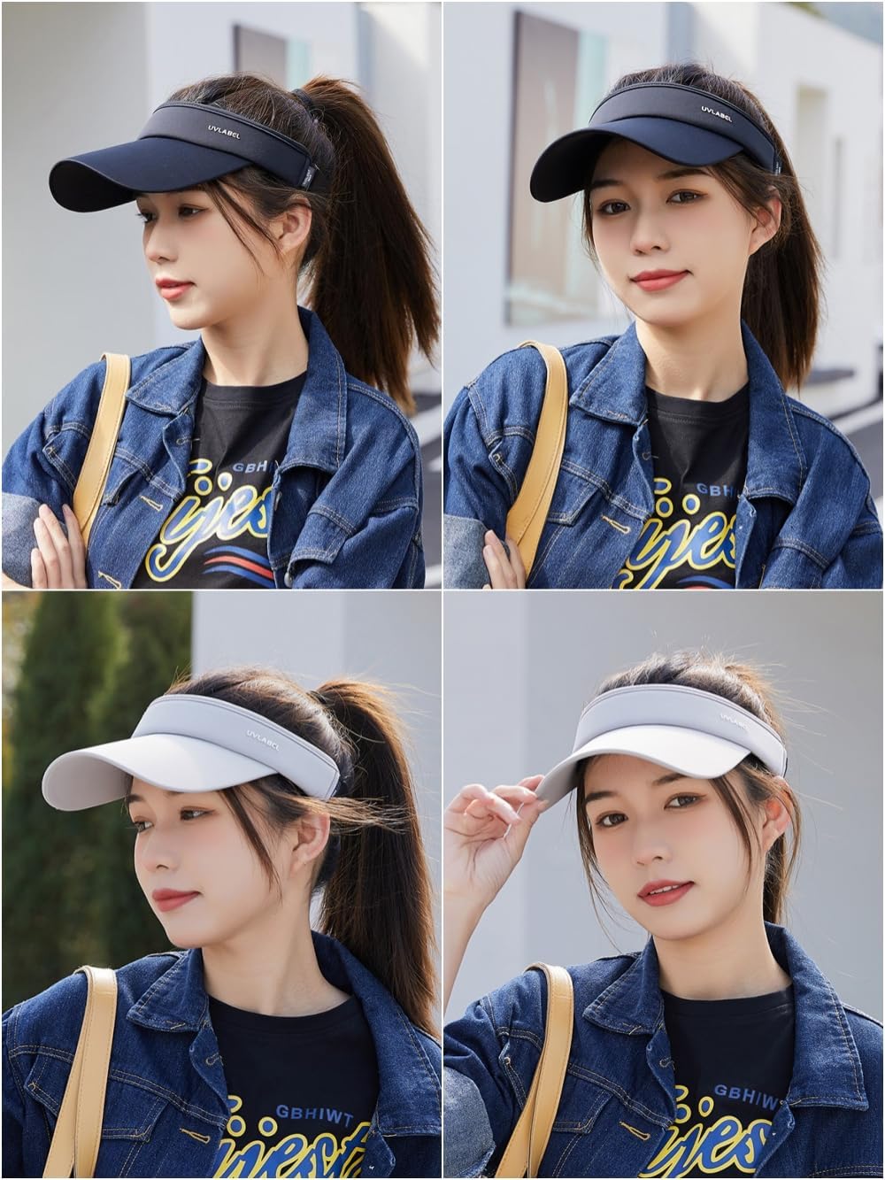 Sun Visor Hat for Men Women, UPF 50+ UV Protection Visor, Adjustable Sport Visor, Wide Brim Sun Hat for Running Golf