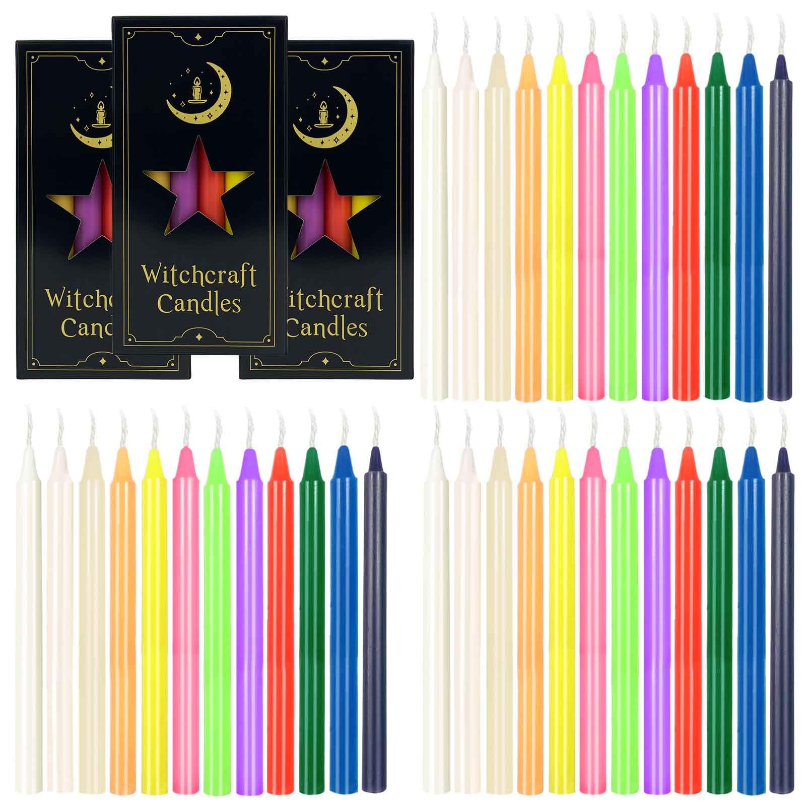 Velas Decorativas,36 Velas de Colores,1,2 x 16 cm,Candela Pequeñas para Decoración de Mesas y Rituales,Oraciones,Meditación y Decoración de Fiestas