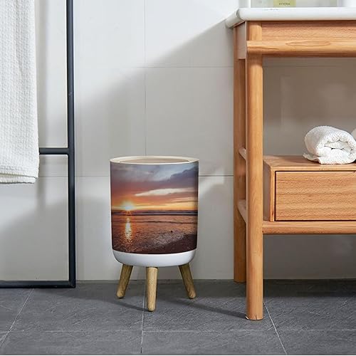 Miniatura 5 de Cubo de basura pequeño con tapa para baño, cocina, oficina, pañal, dormitorio, basura, cesta de basura a prueba de perros, bonita decoración