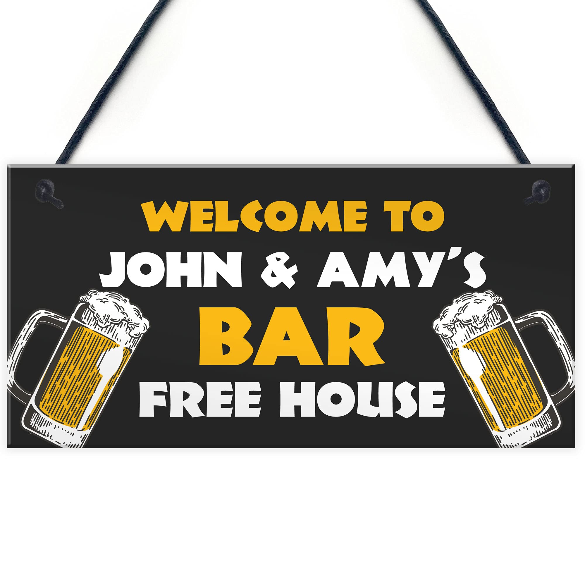 Personalised Funny Rude Home Bar Sign Garden Garage Pub Shed Man Cave Sign Beer Gift