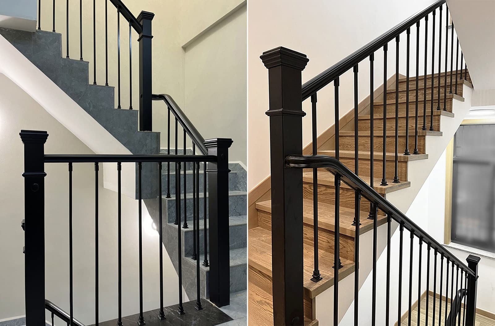 Zestaw regulowanych balustrad schodowych, 95 cm, wrzeciona do schodów wewnętrznych i pokładów z butem i łącznikiem, łatwe dopasowanie do szyny typu Shand Rail Straight (1 opakowanie)