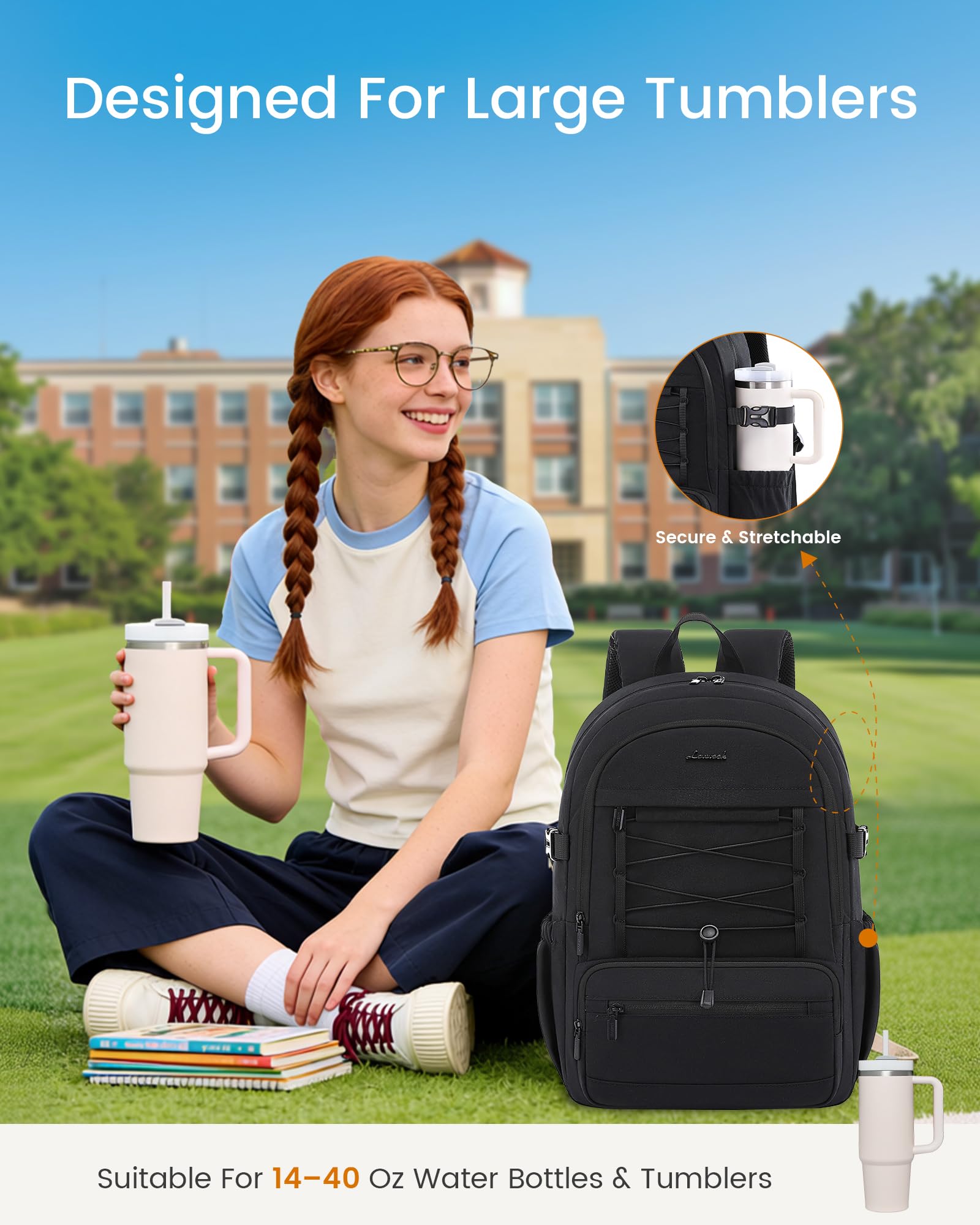 LOVEVOOK Laptop Rucksack Damen, 17,3 Zoll Schulrucksack Teenager Mädchen Schultasche Wasserdicht Travel Backpack Women Uni School Bag Fashion City Tagesrucksack Arbeitsrucksack für Reise Schule Work
