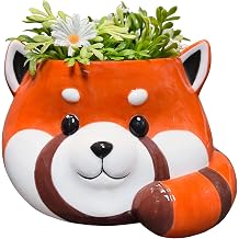 Streamline Imagined Red Panda Ceramic Planter Pot, 5.75 x 5 x 4 Inches