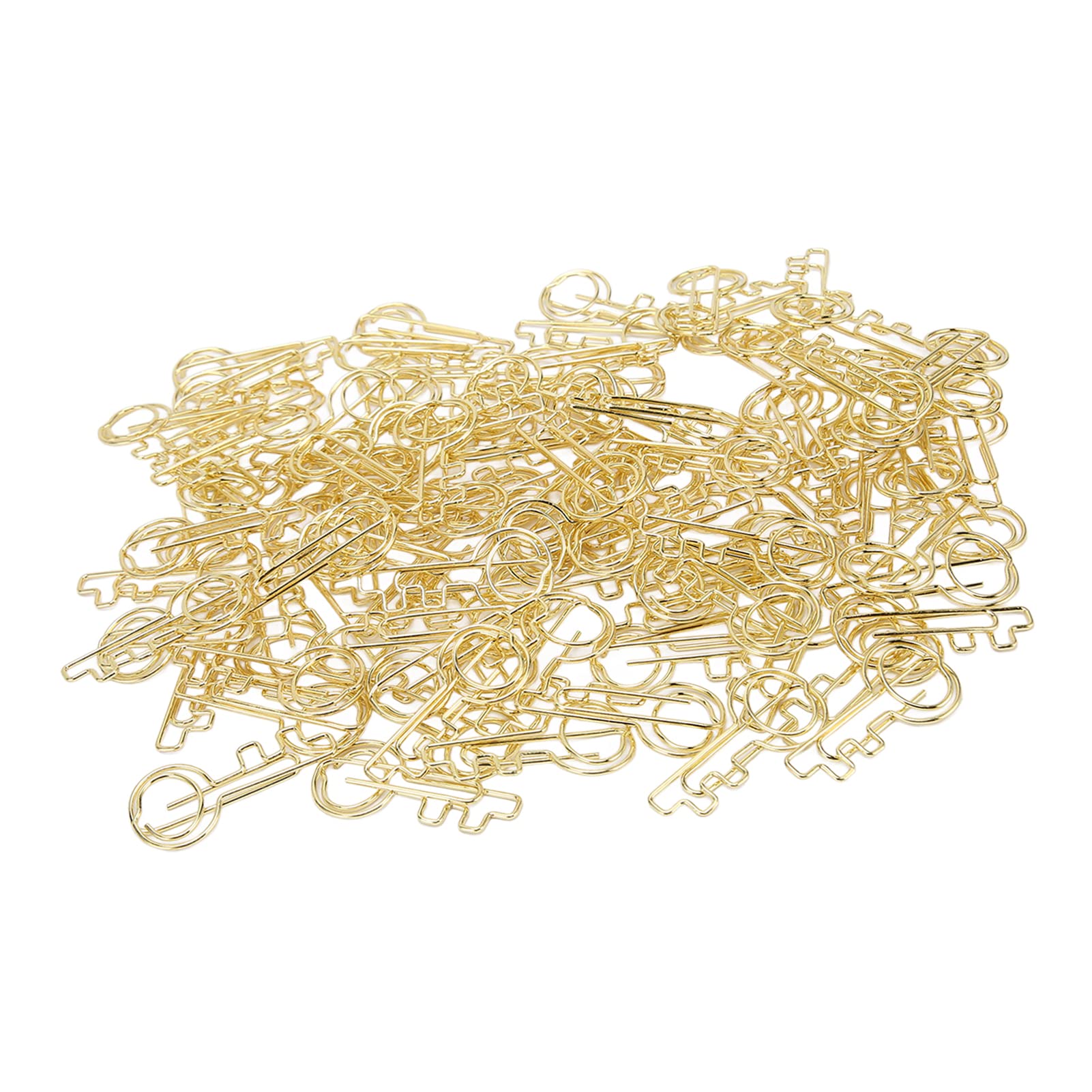 Clip di carta a forma di tasto Grcfumo da 100 pezzi, clip di segnalibri in metallo, clip di carta con scatola, documenti portatili cartaclips per la classificazione degli uffici